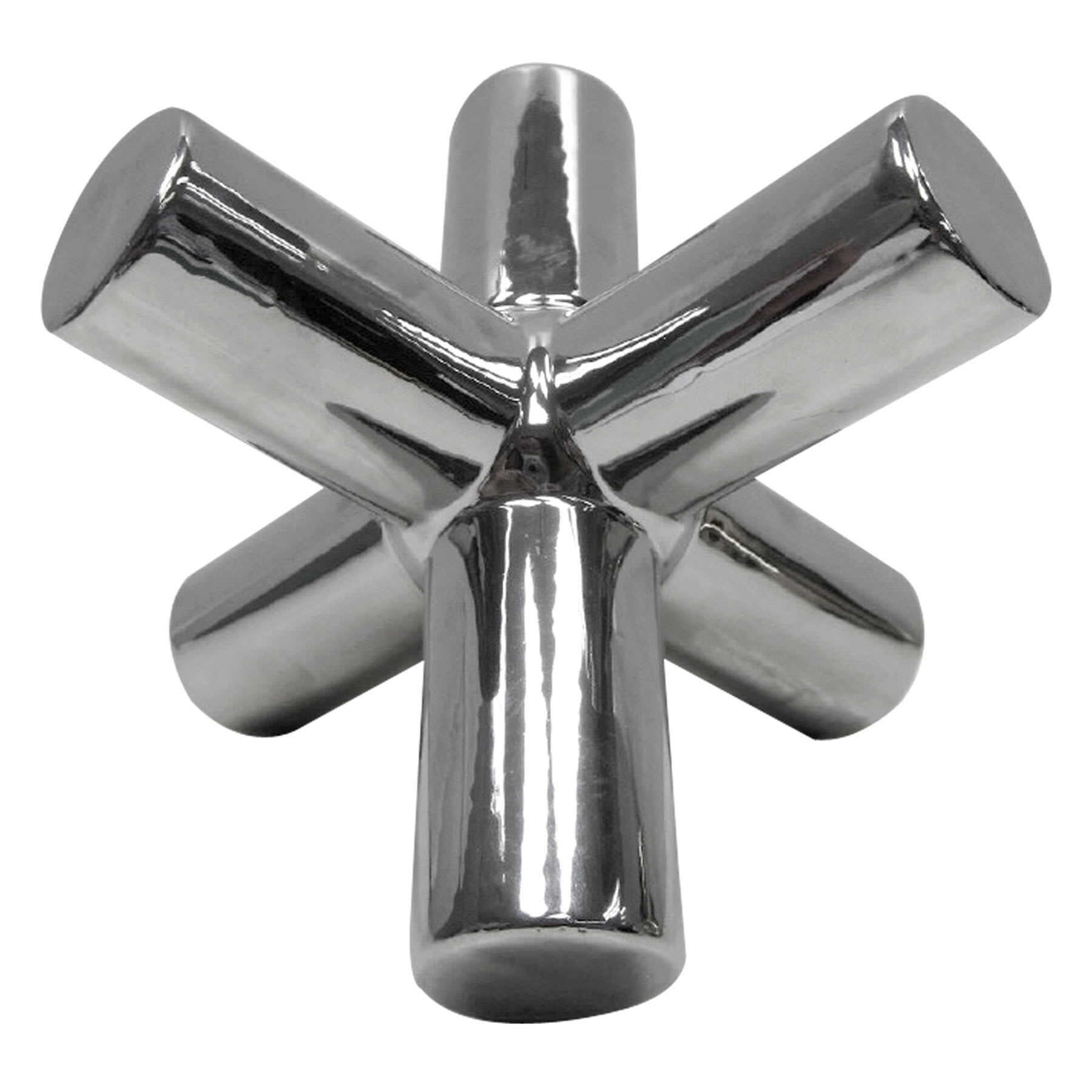 Silver Ceramic Jack Decor, 7"