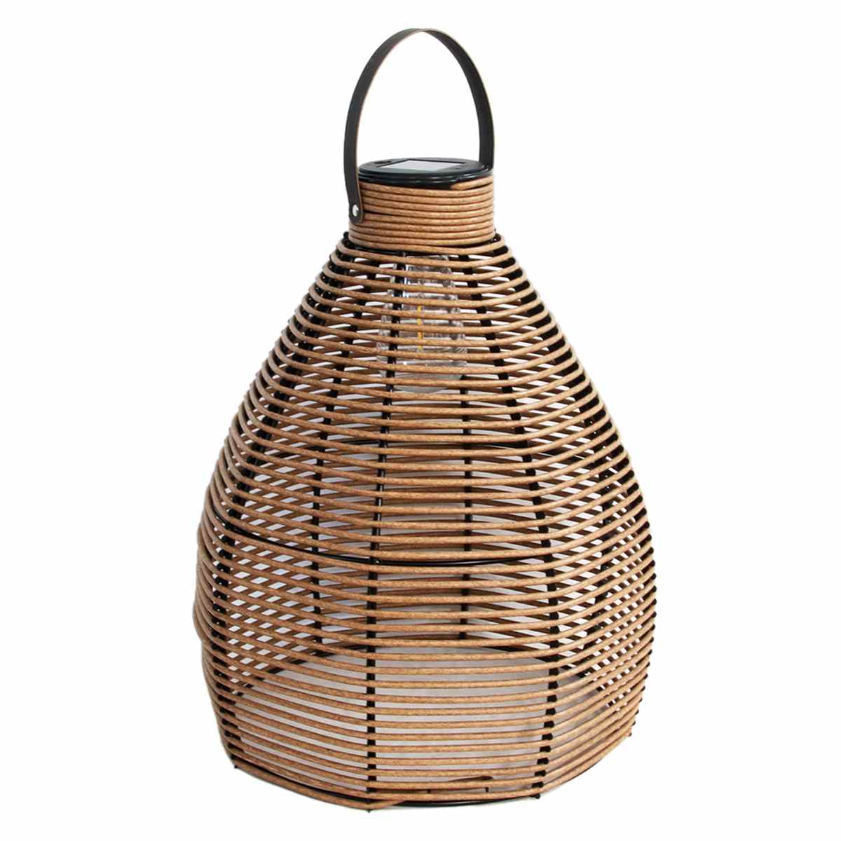 Honeybloom Wicker Outdoor Solar Lantern, Medium