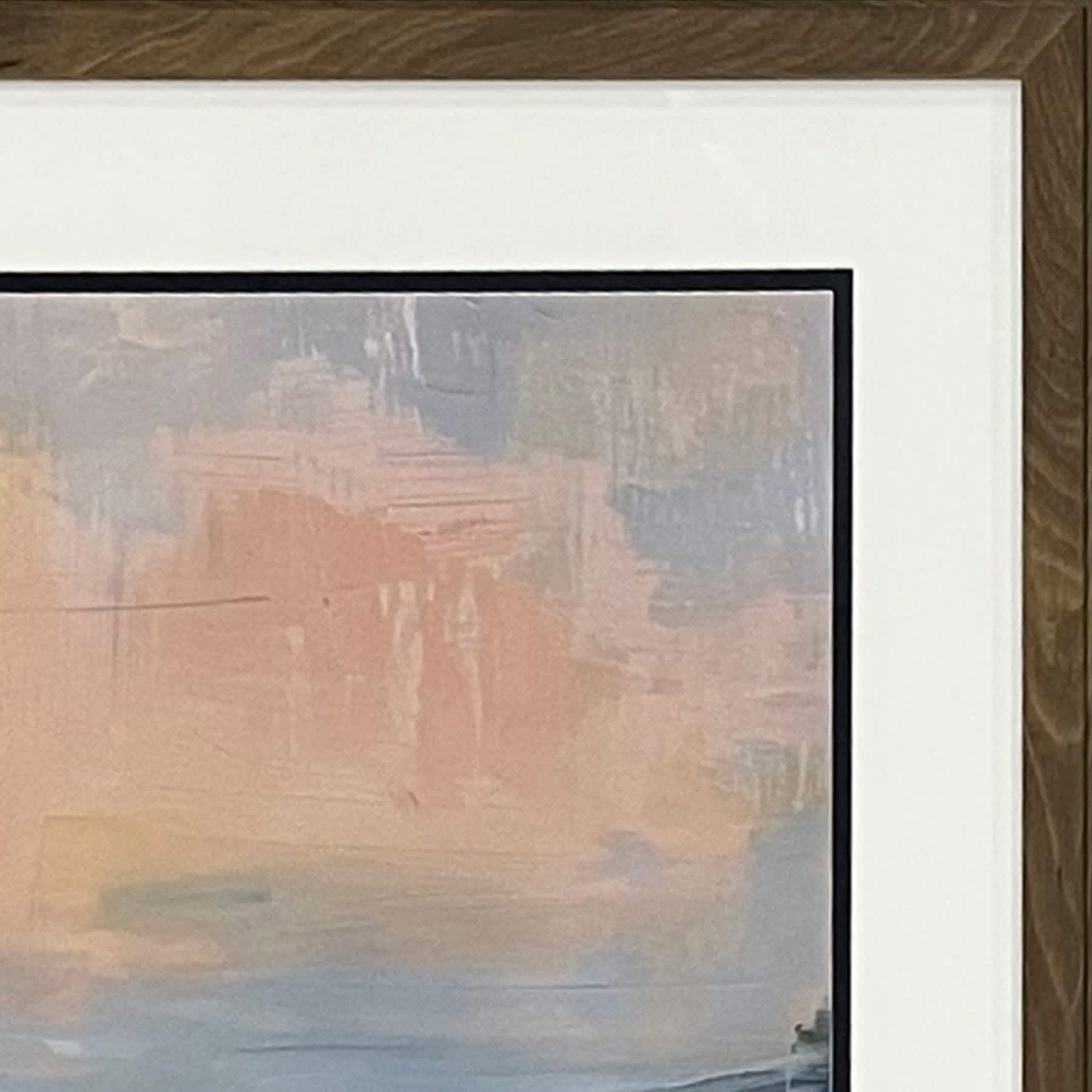 Honeybloom Glass Framed Misty Moutains Paper Wall Art, 31"