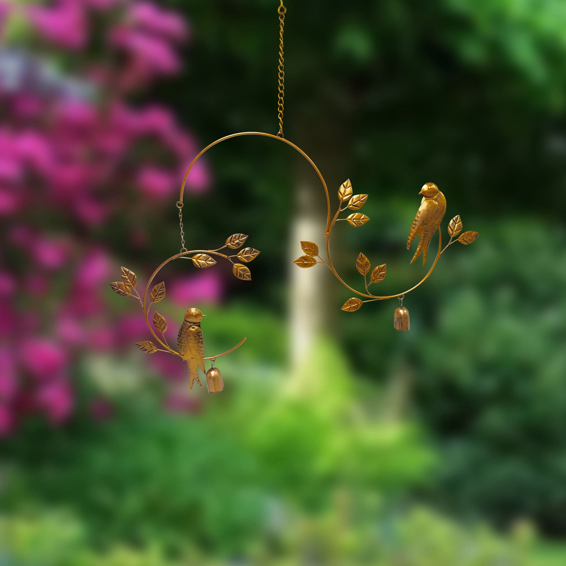Honeybloom Metal Bird Wind Chime, 29"