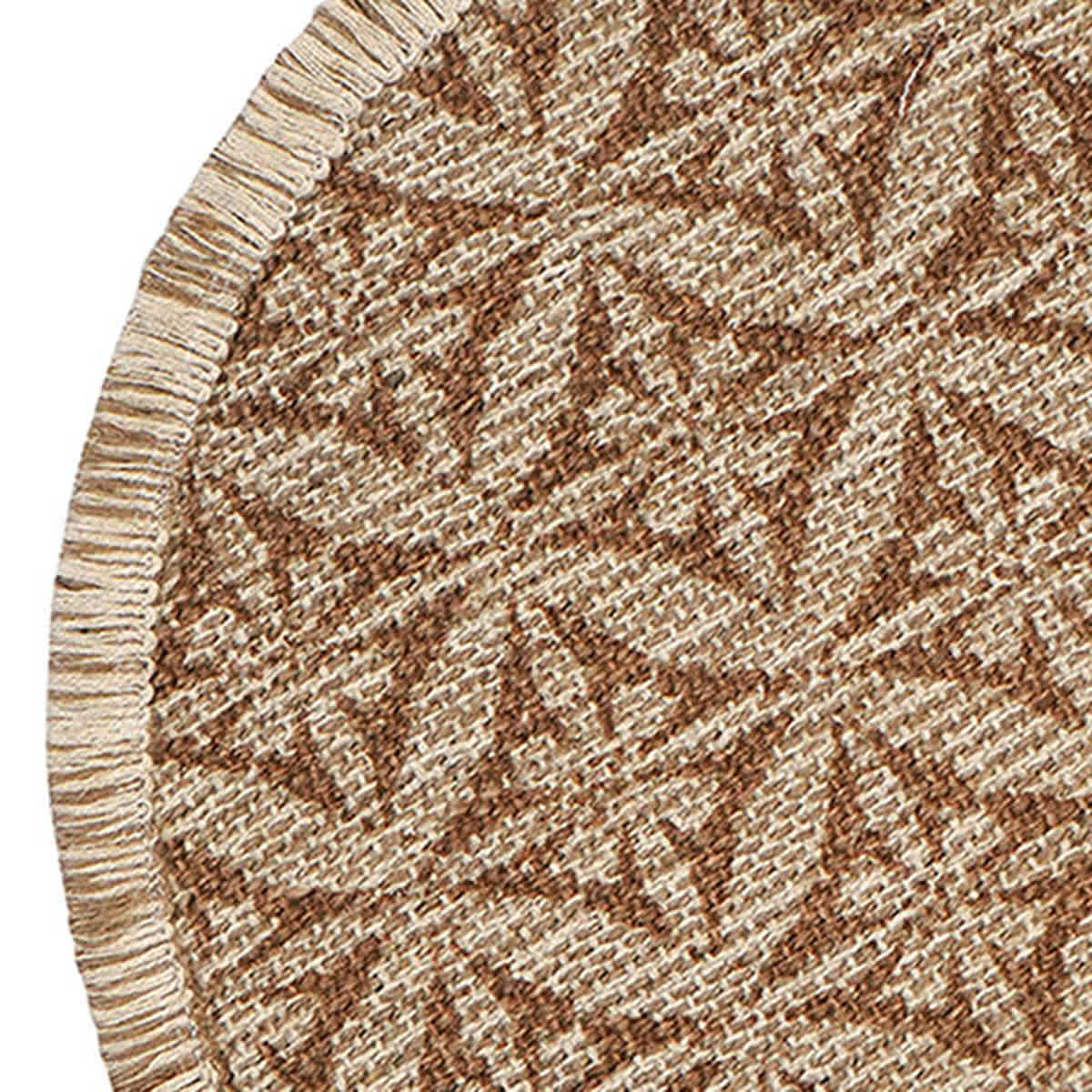 Natural Jute with Diamond Print Round Placemat, 15"