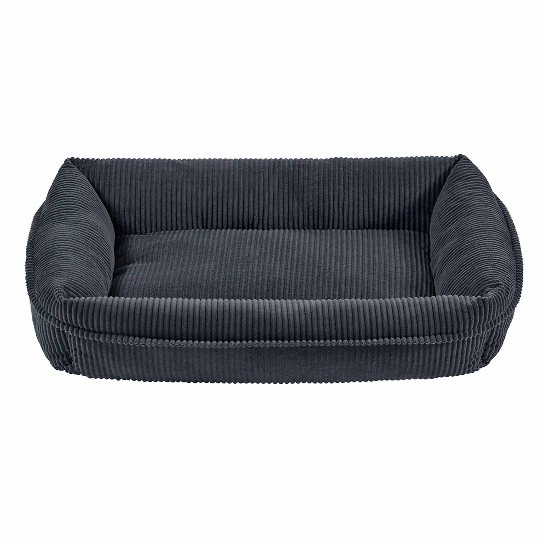 Grey Corduroy Cuffed Pet Bed, 18x22