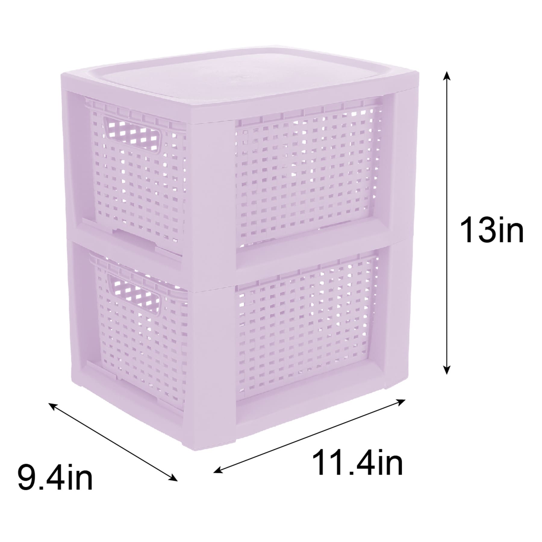 2-Layer Woven Drawer Set, Lavender