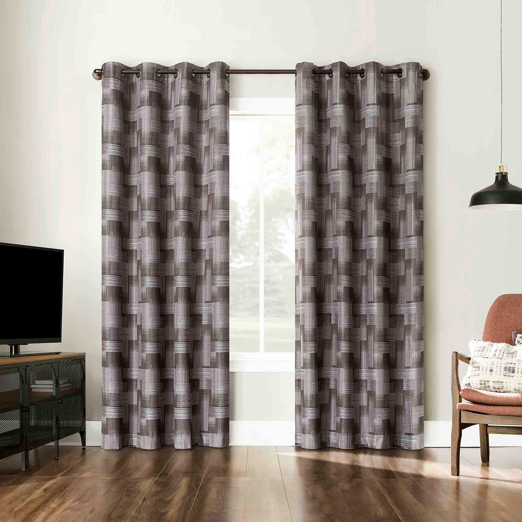 Sun Zero Dark Oak Extreme Blackout Grommet Curtain Panel, 84"
