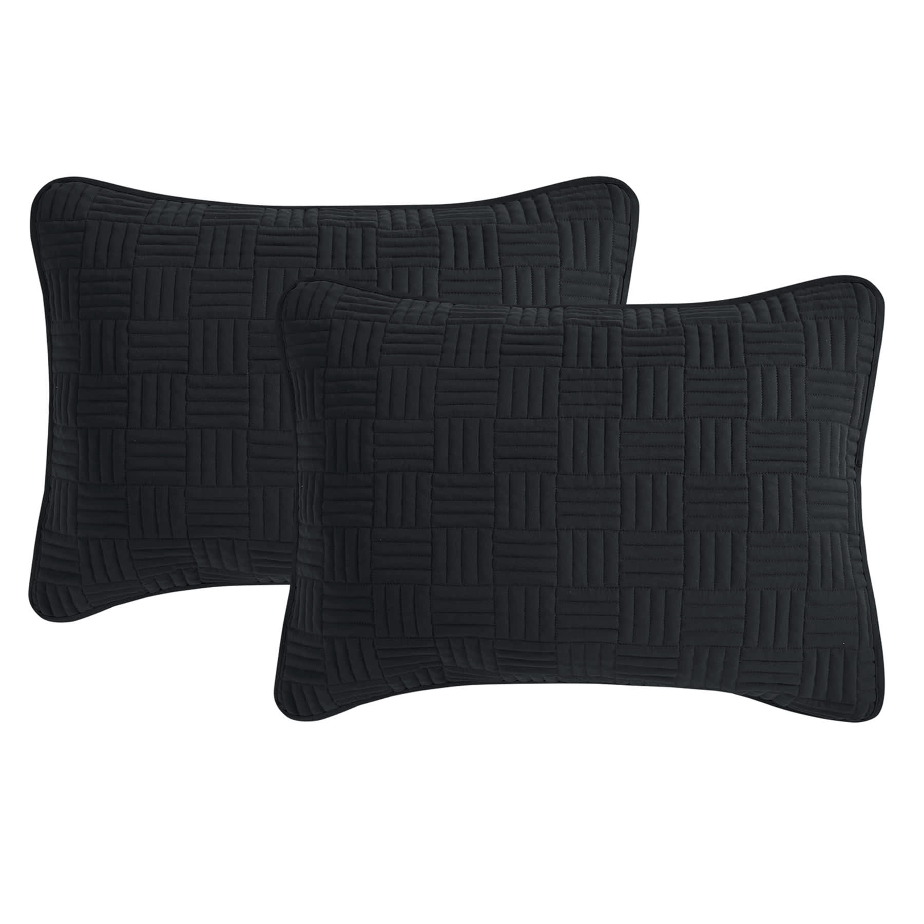Crosby St. 3-Piece Black Washed Microfiber Quilt Set, Full/Queen