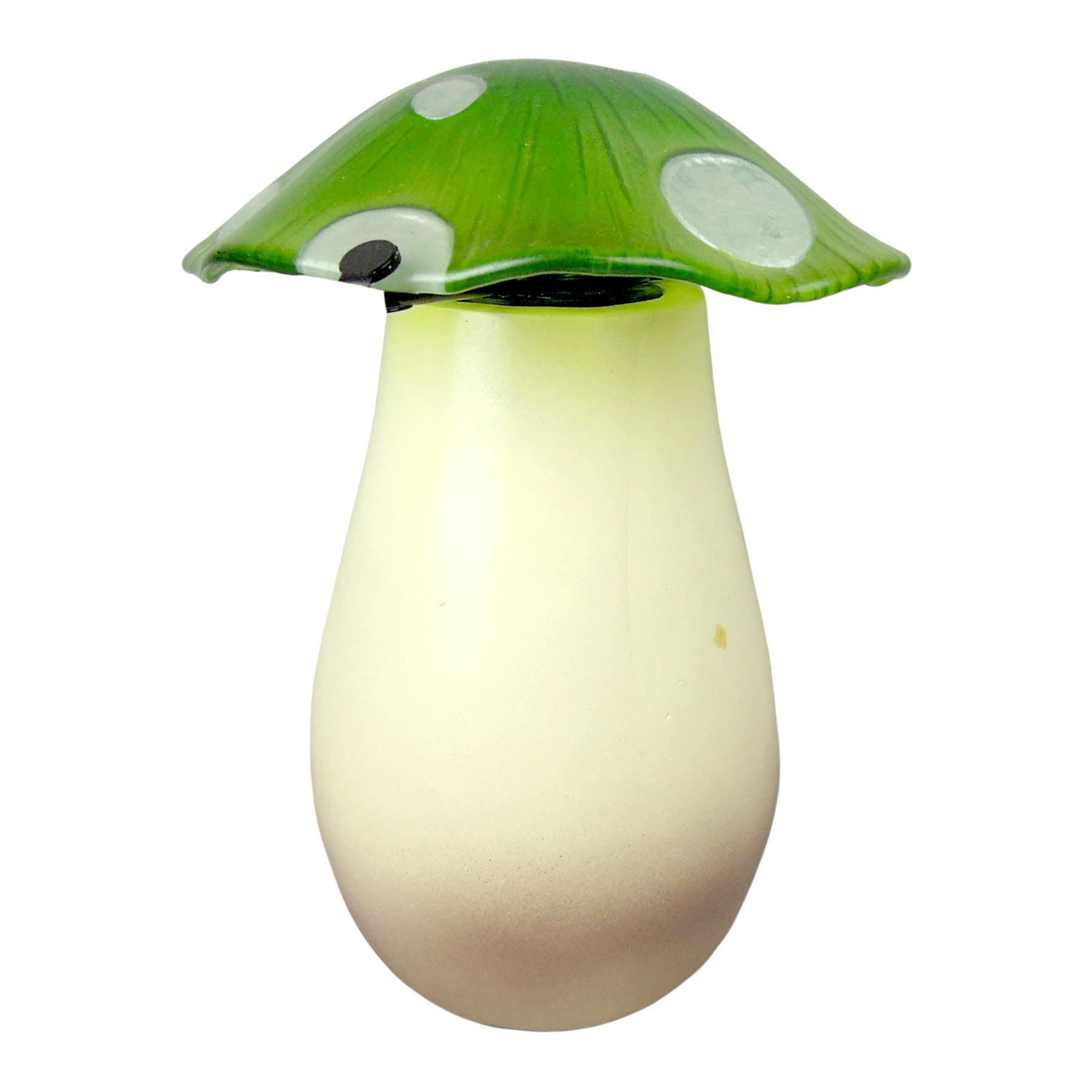 Green Outdoor Solar Glass Mushroom Lantern, 8.5"