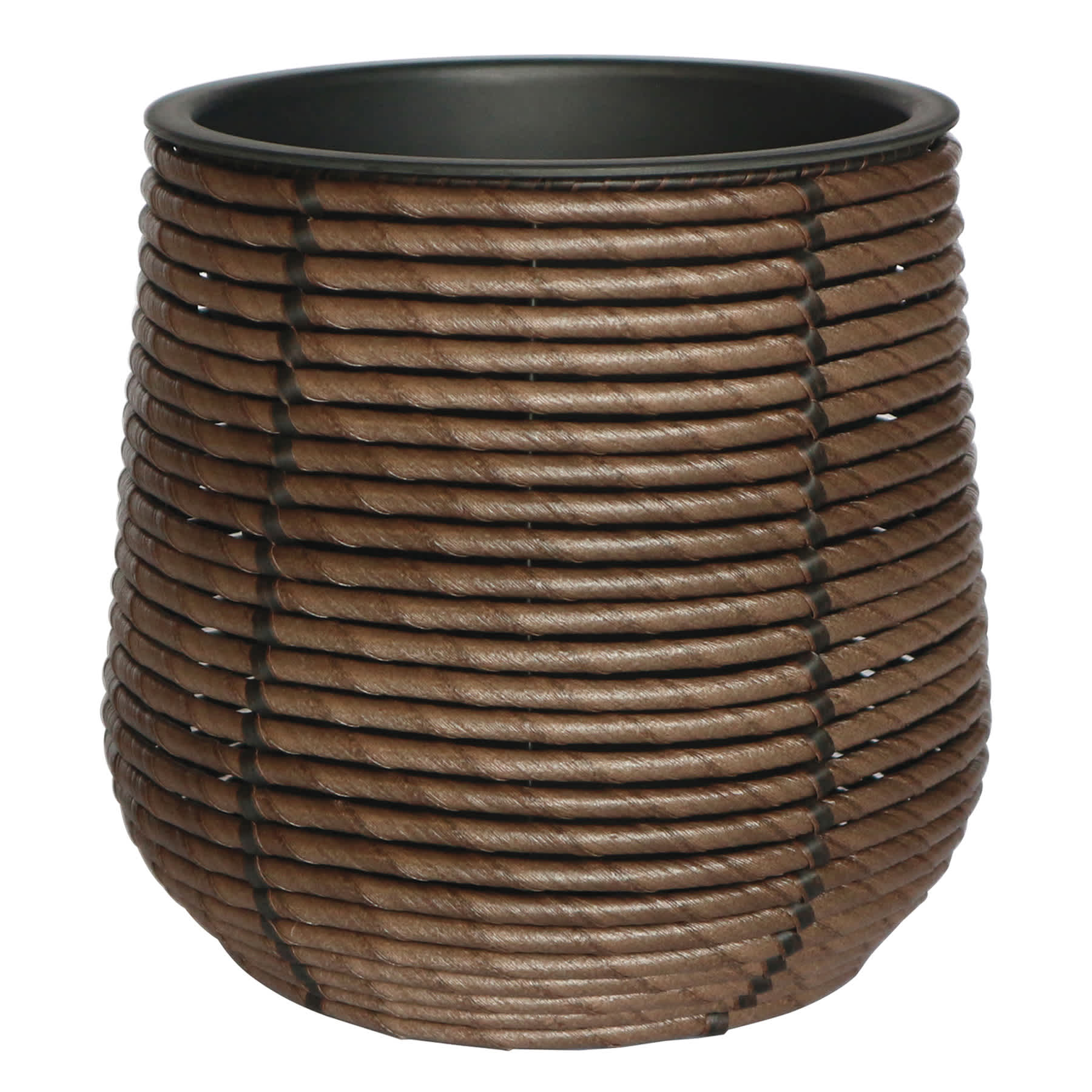 Found & Fable Dark Brown Forest Polywicker Outdoor Planter, Medium
