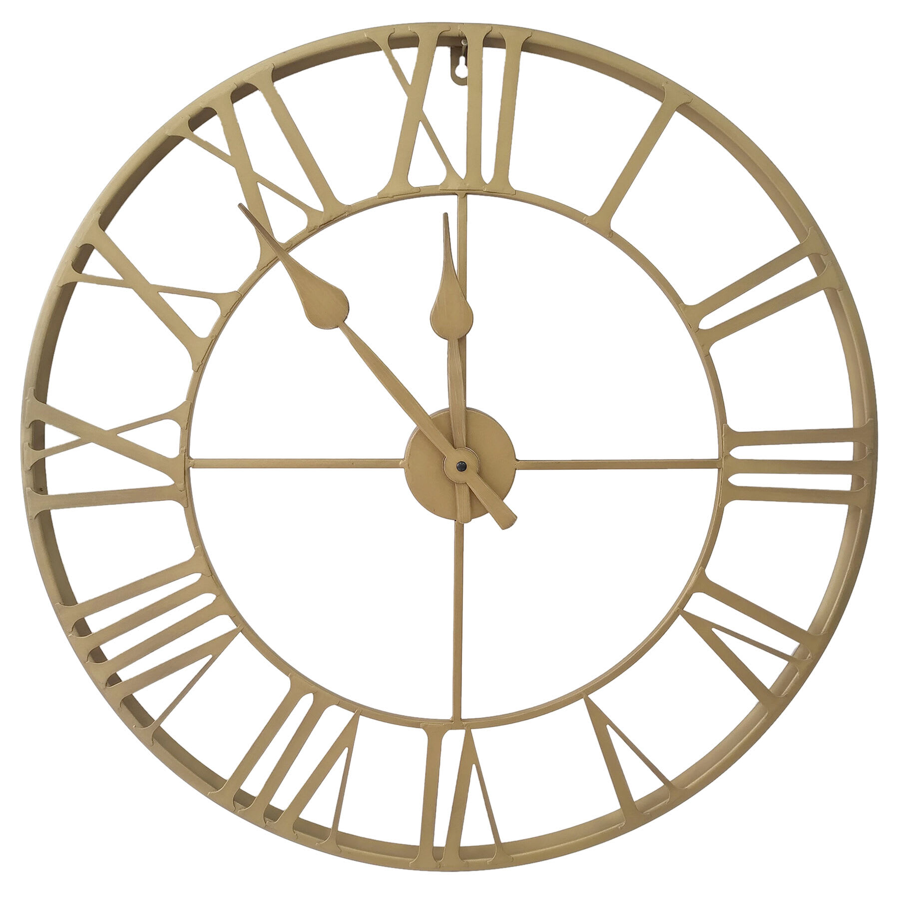 Brass Metal Round Wall Clock, 24"