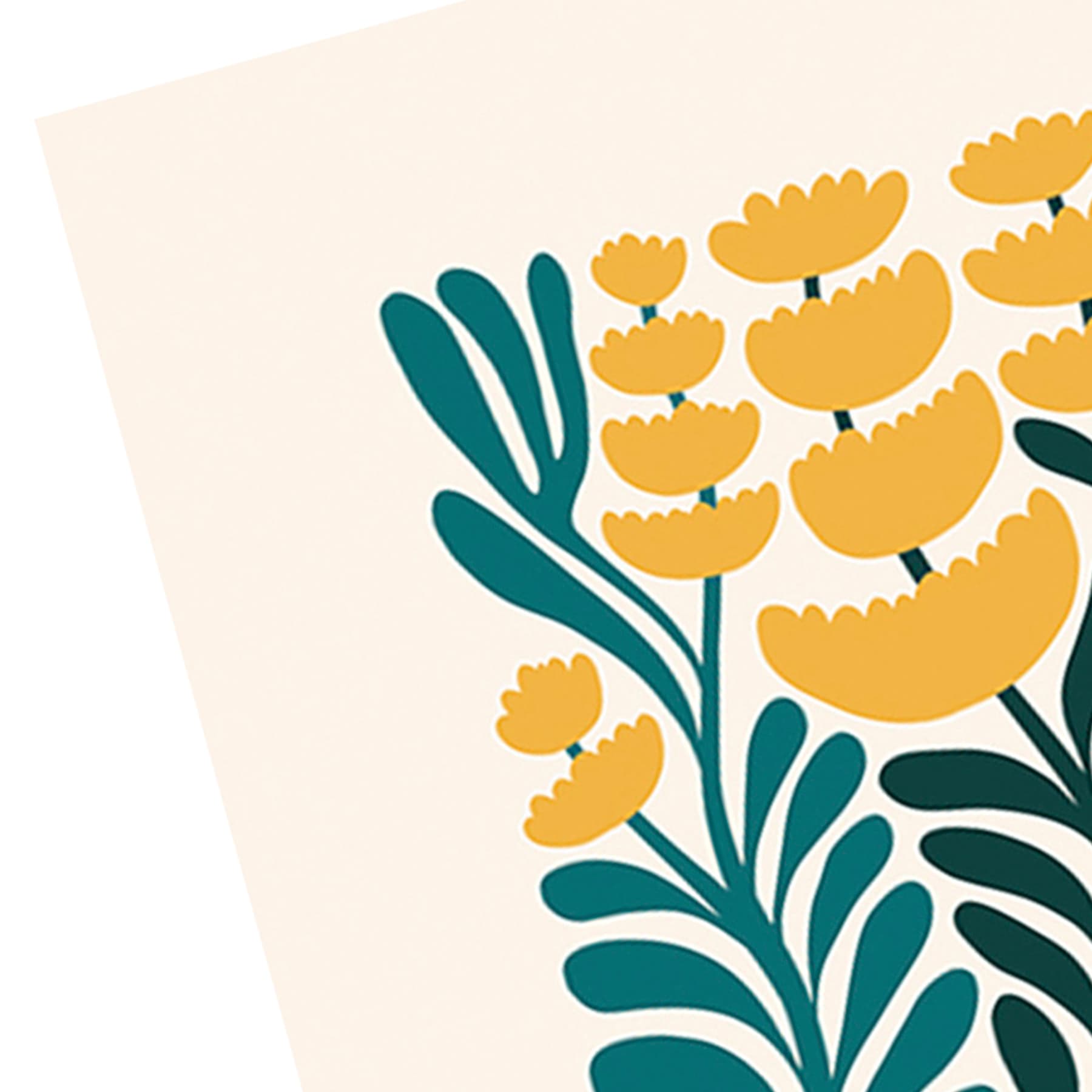 Tall Yellow Flowers Canvas Wall Art, 12x16
