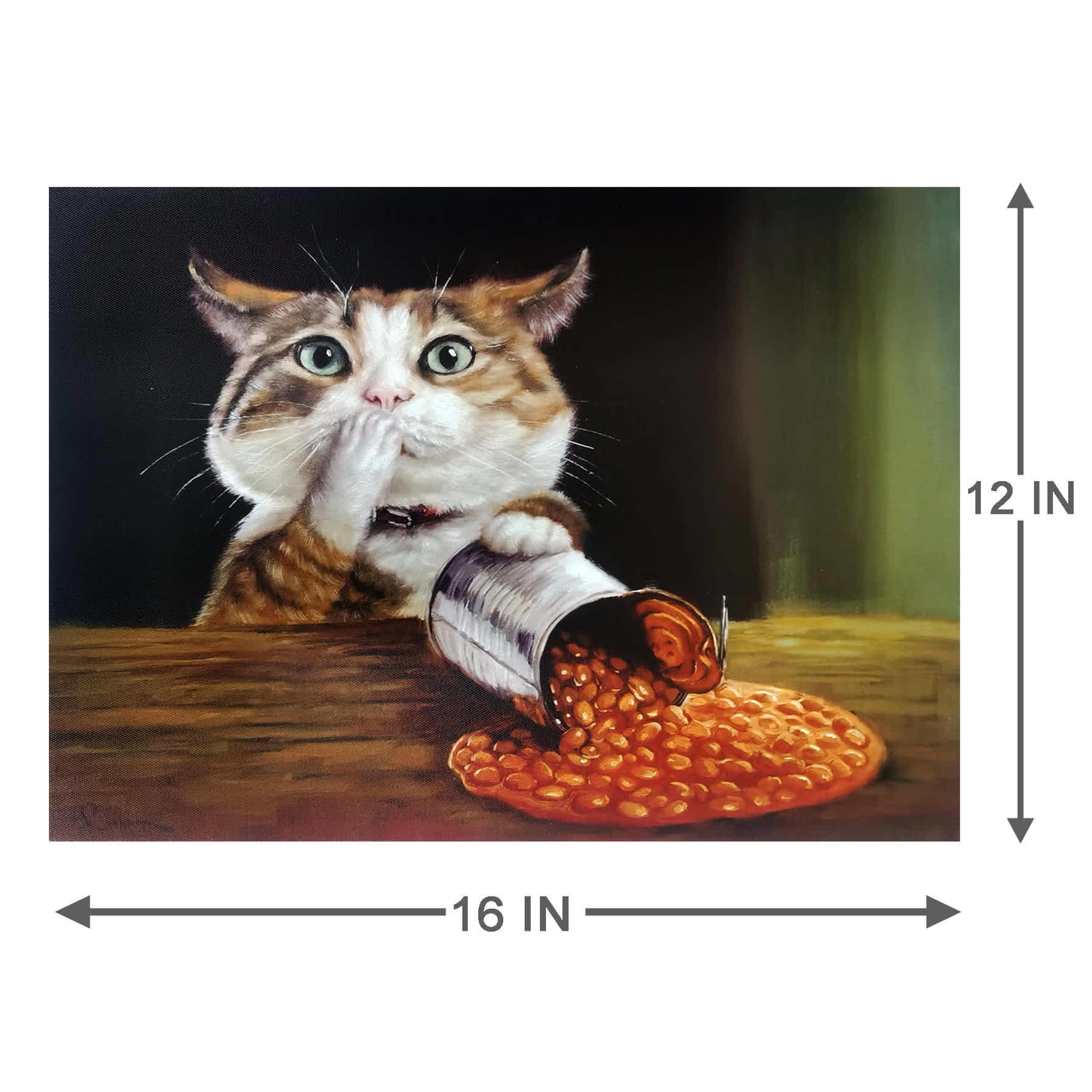 Spill the Beans Cat Canvas Wall Art, 16x12