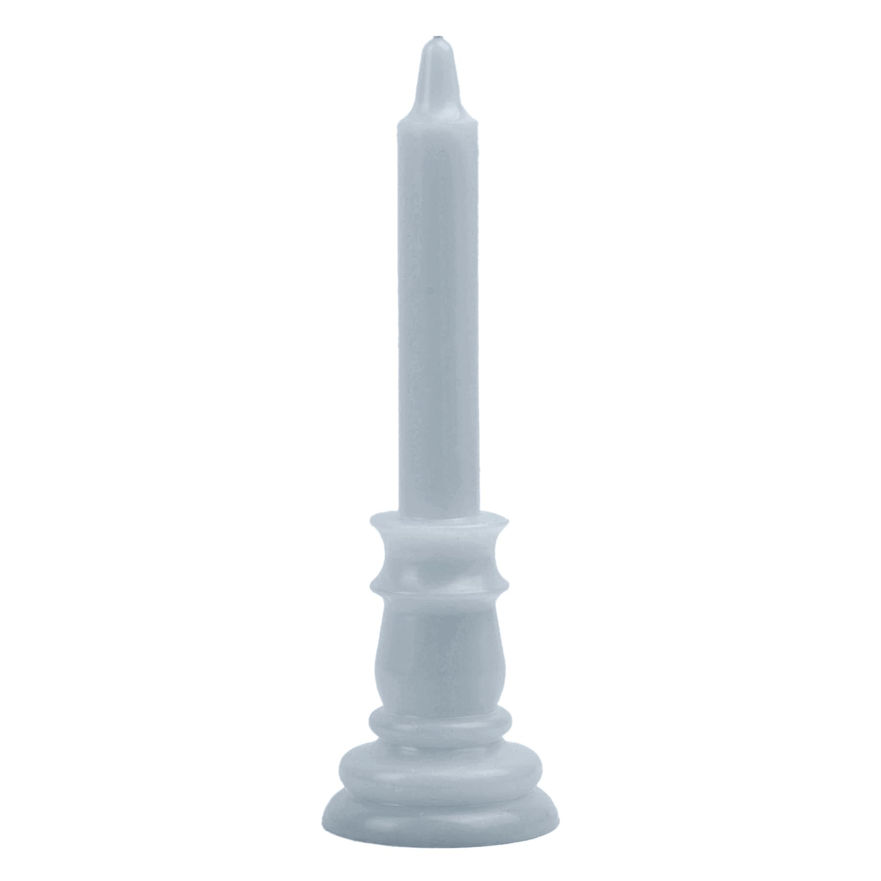 Providence Blue Unscented Taper Candle, 6"
