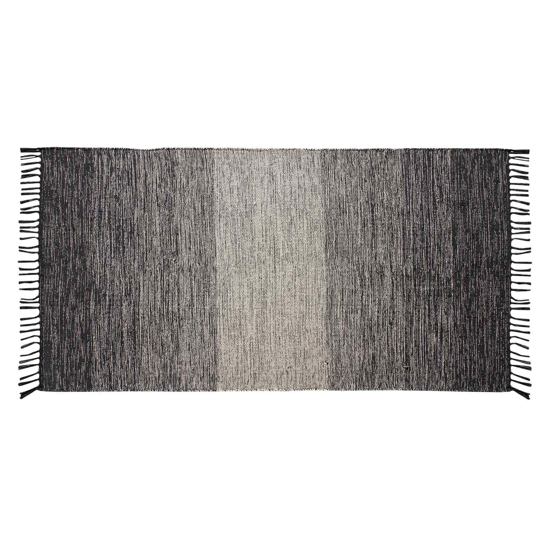 (D521) Honeybloom Grey Ombre Fringe Runner, 2x5