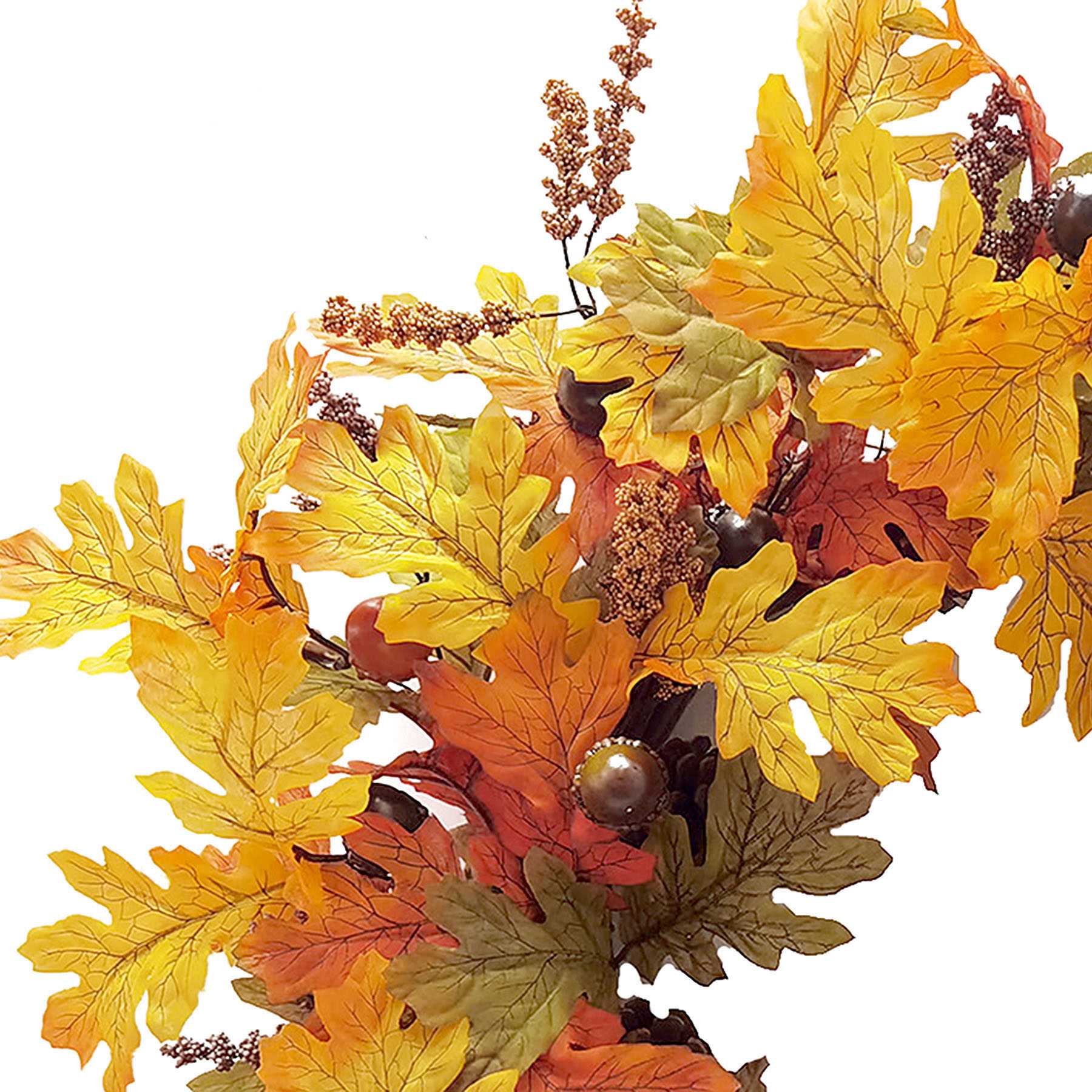 Orange Pinecone & Maple Leaves Wreath, 24"