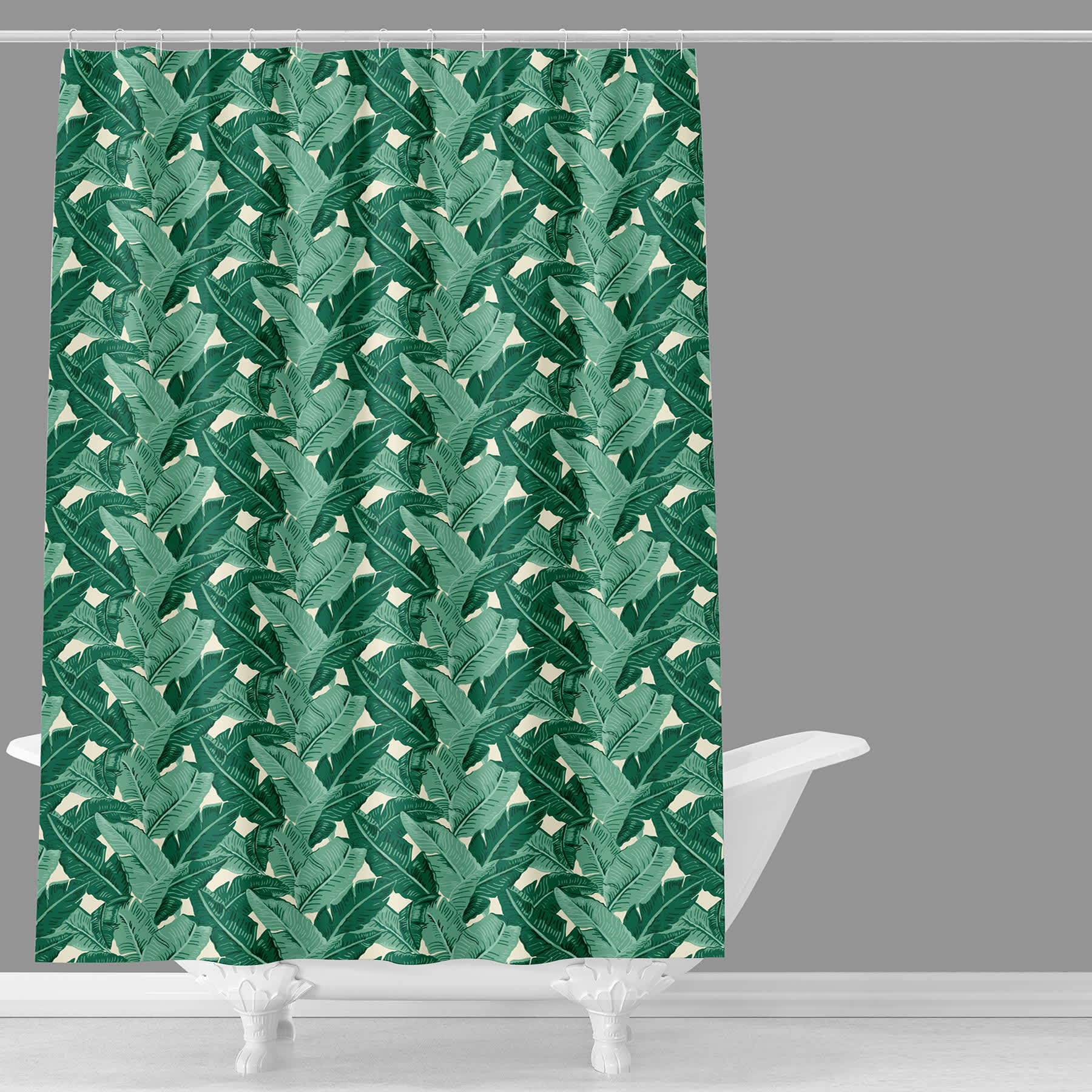 Found & Fable Banana Leaf Printed Shower Curtain, 72"