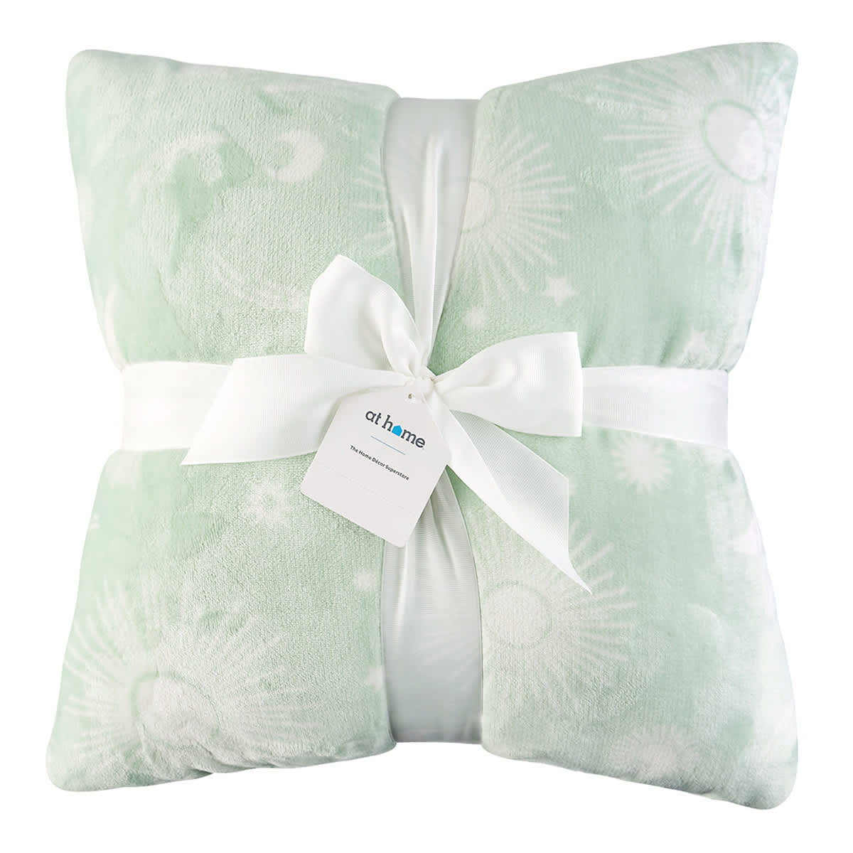 2-Pack Moon Stars Sun Sage Poly Filled Throw Pillows, 18"