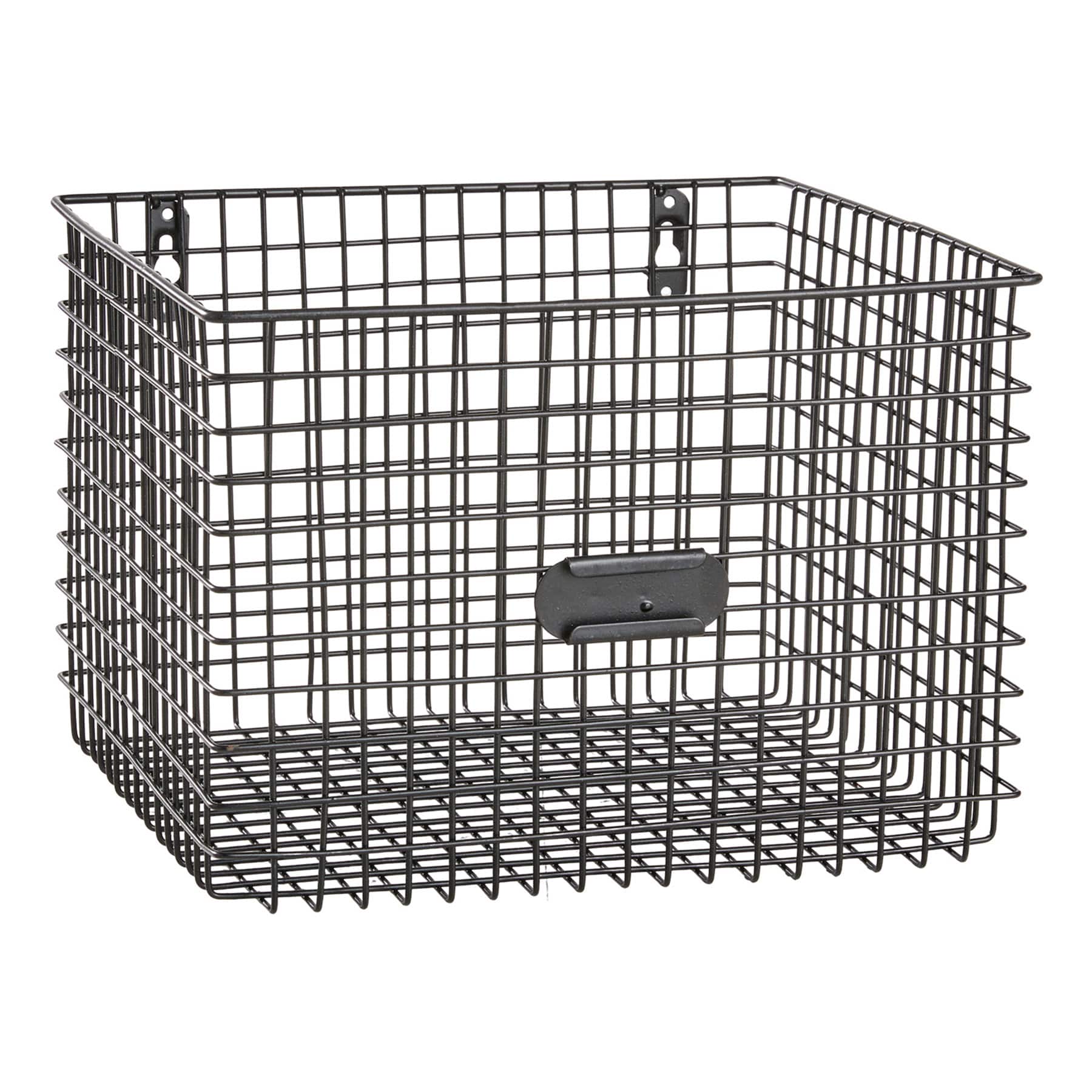 Black Metal Wire Wall Basket, Medium