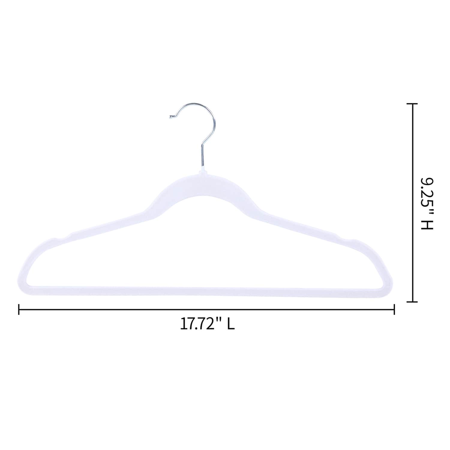 10-Piece Velvet Suit Hangers, Pearl White