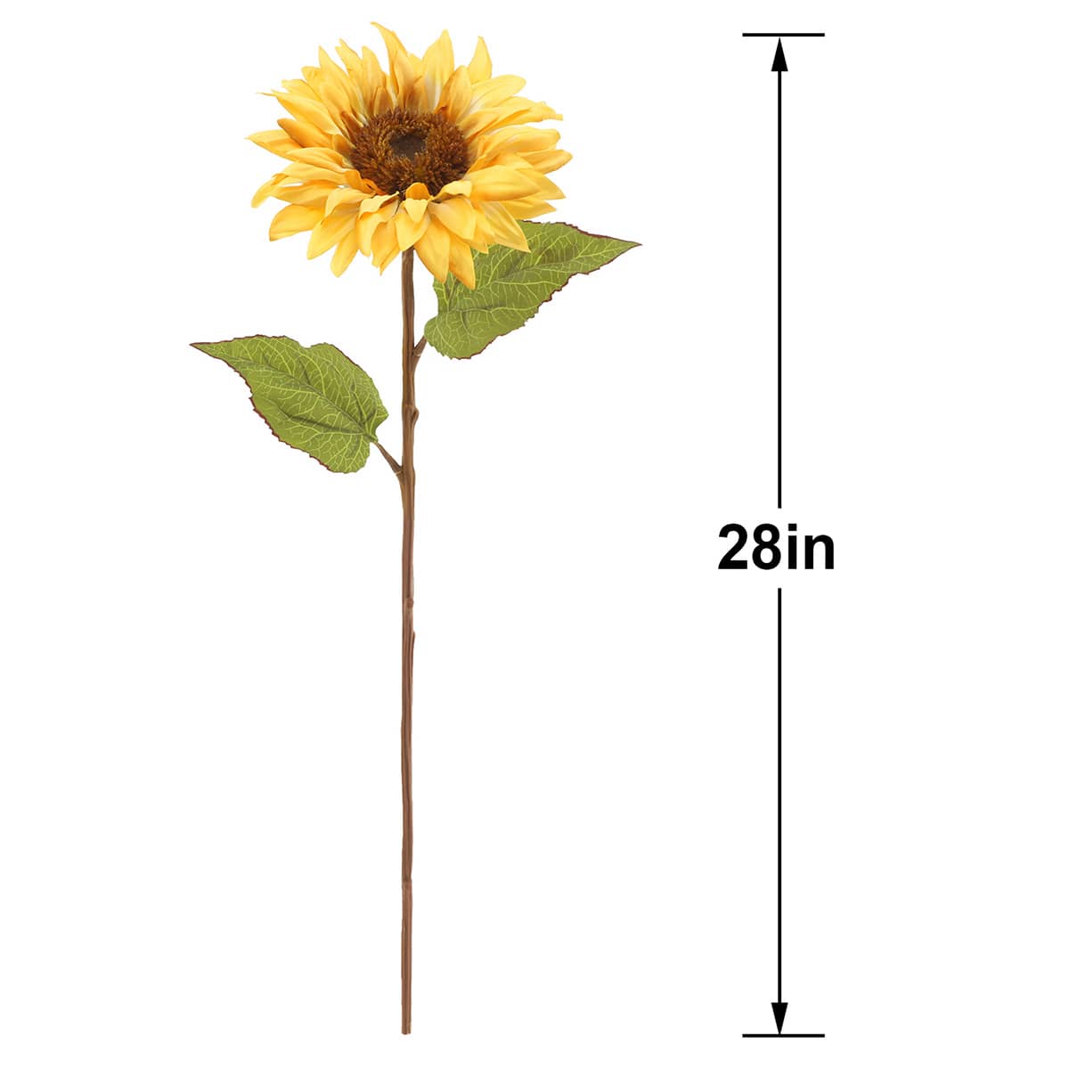 Yellow Sunflower Floral Stem, 28"