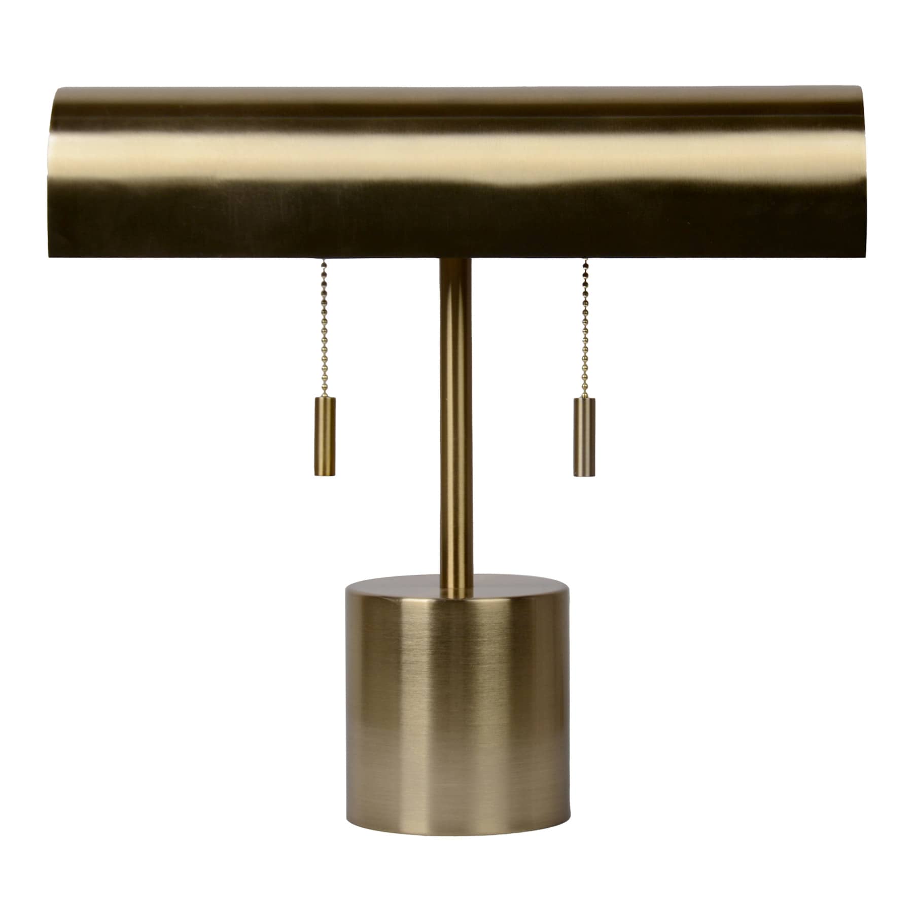 Gold Metal Pull Switch Desk Lamp 13In