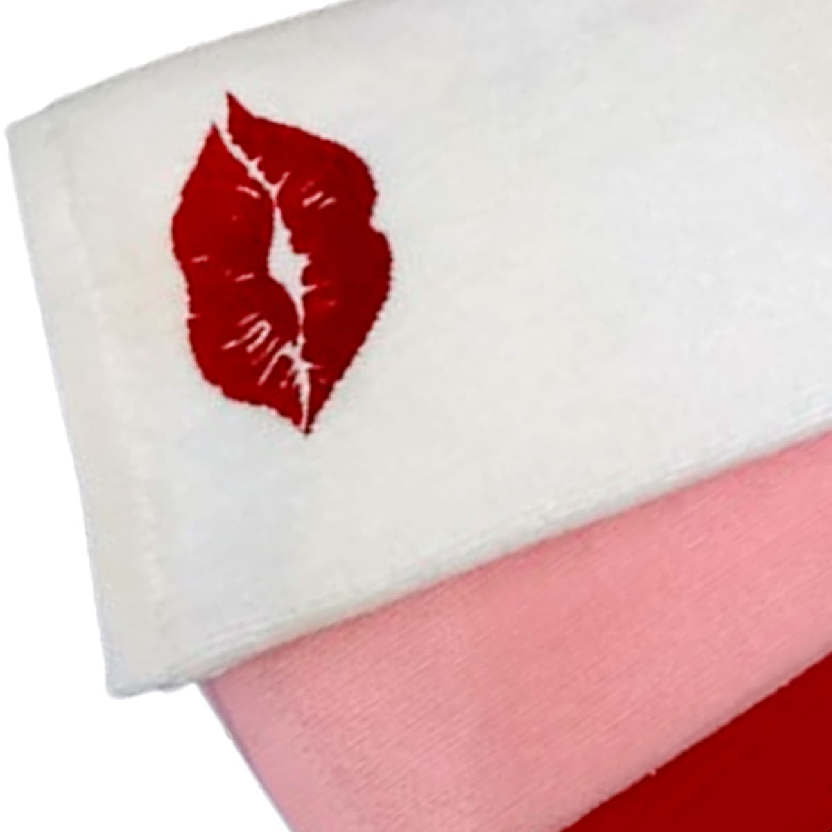 3-Pack Red & Pink Kisses Hand Towel Set
