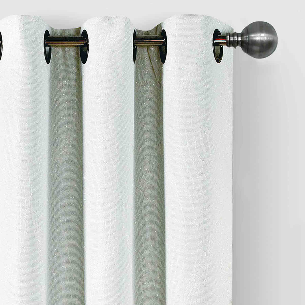 Brooks White & Silver Grommet Blackout Curtain Panel, 84"