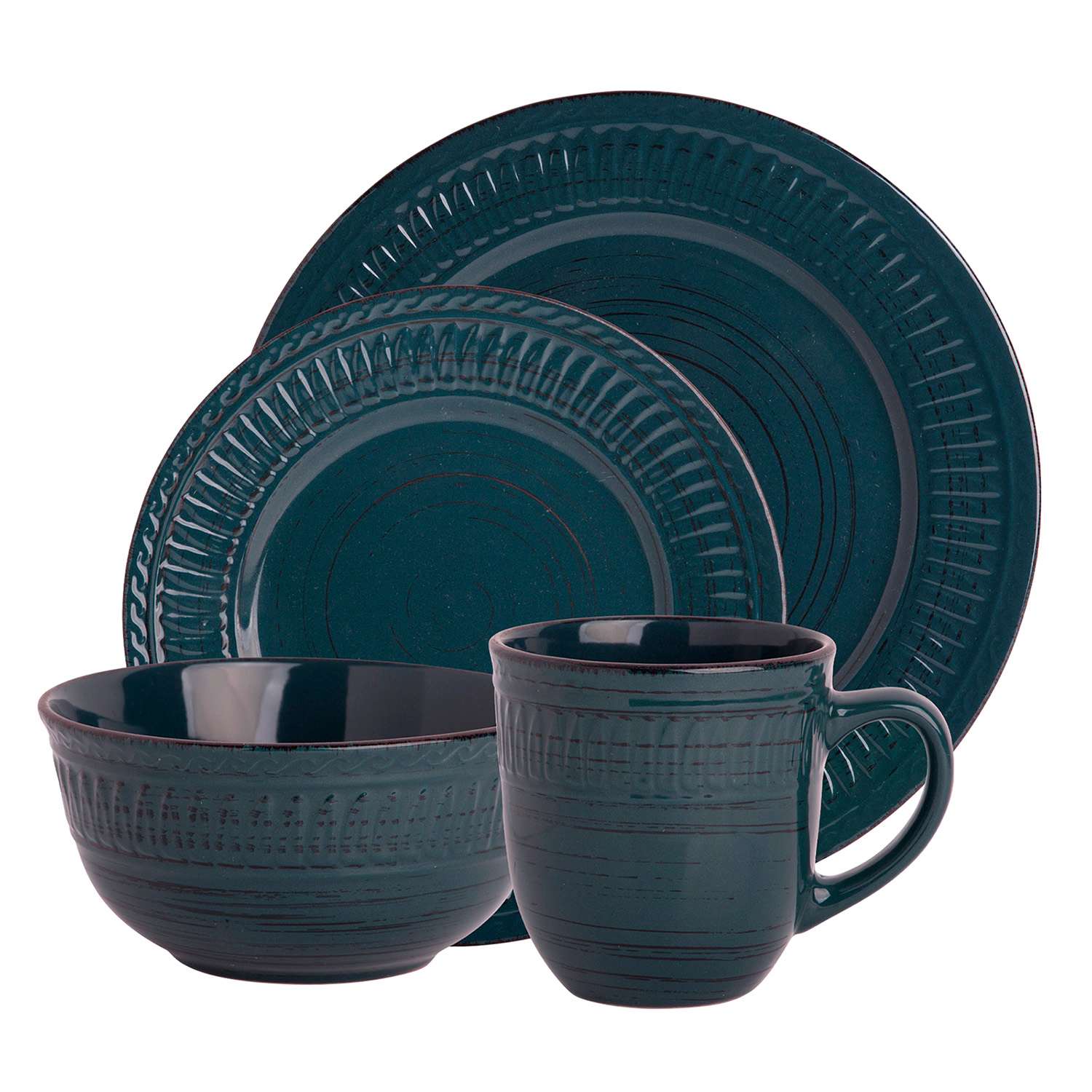 16-Piece Teal Coscenza Dinnerware Set