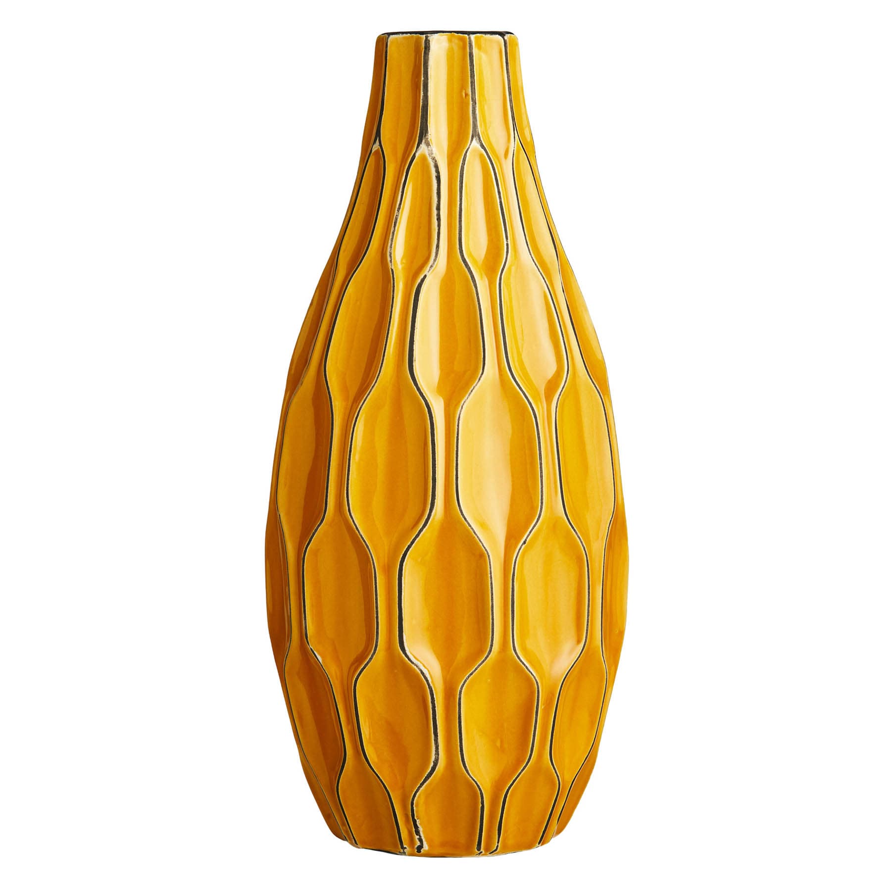 Honeybloom Katherine Yellow Ceramic Vase, 15"