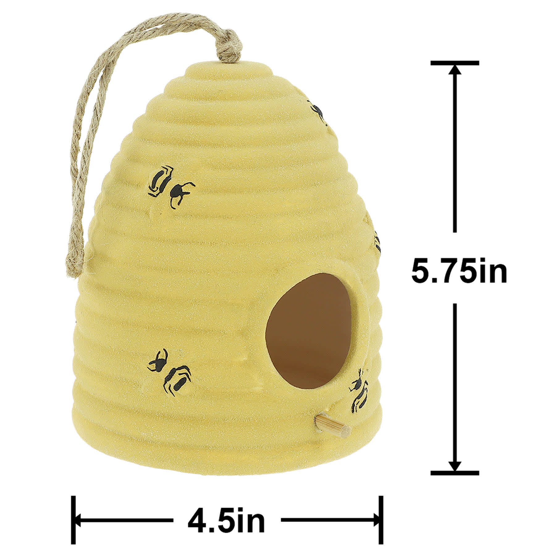 Honeybloom Ceramic Beehive Birdhouse, 5"