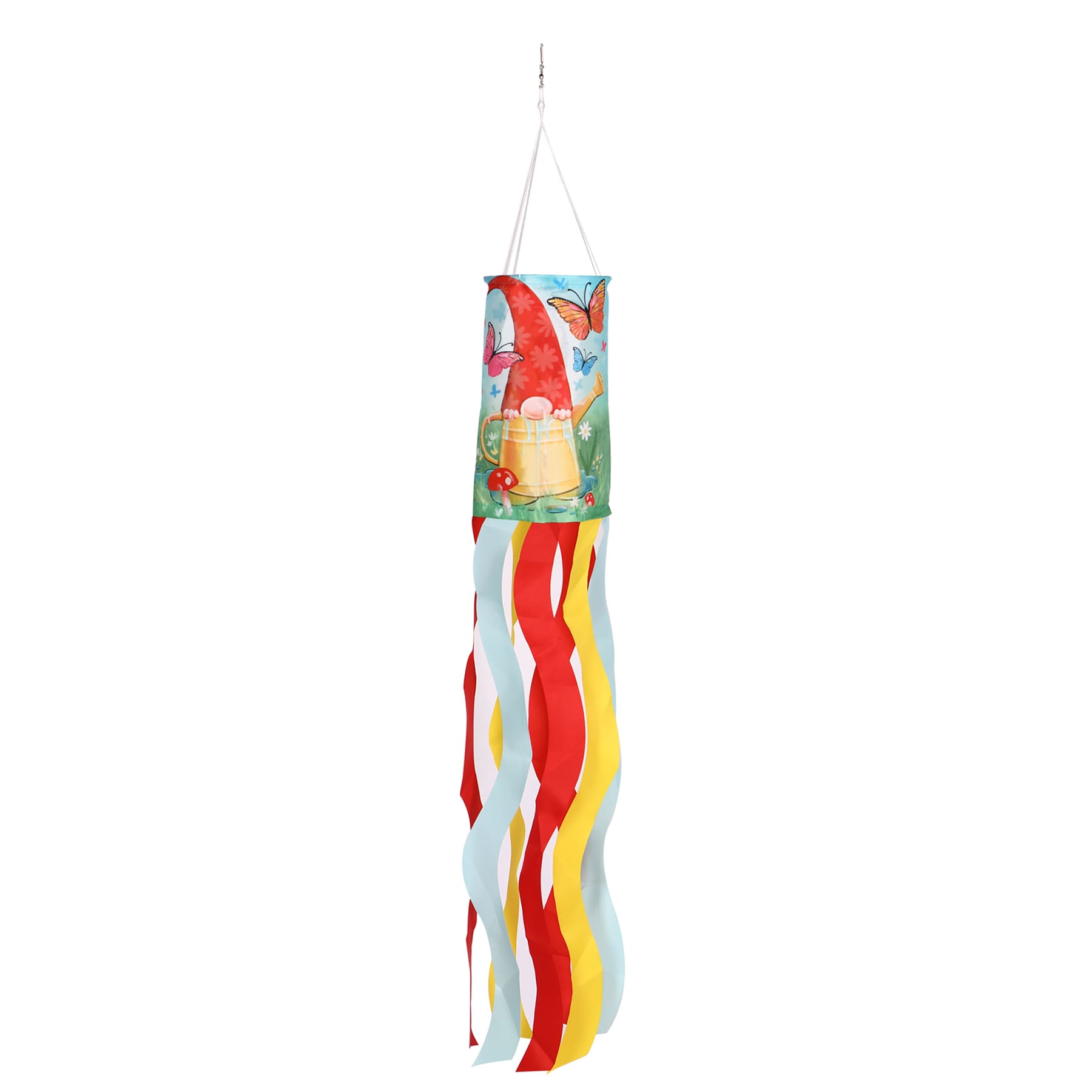 Watering Can Gnome Hanging Windsock, 38"