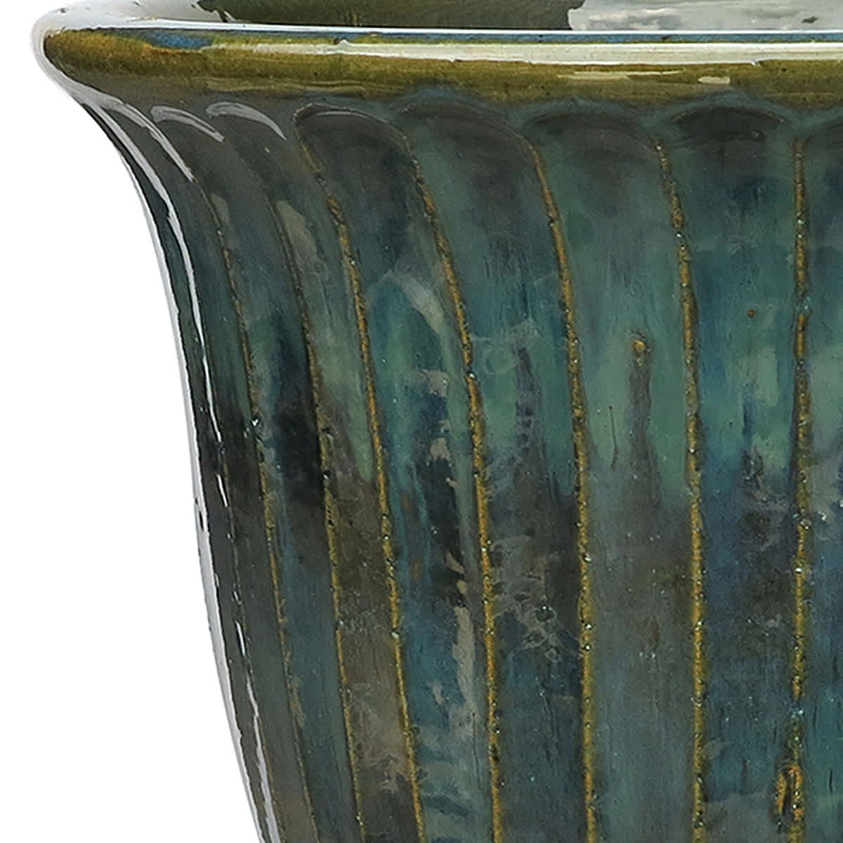Providence Aurora Green Fluted Outdoor Planter, Extra Large