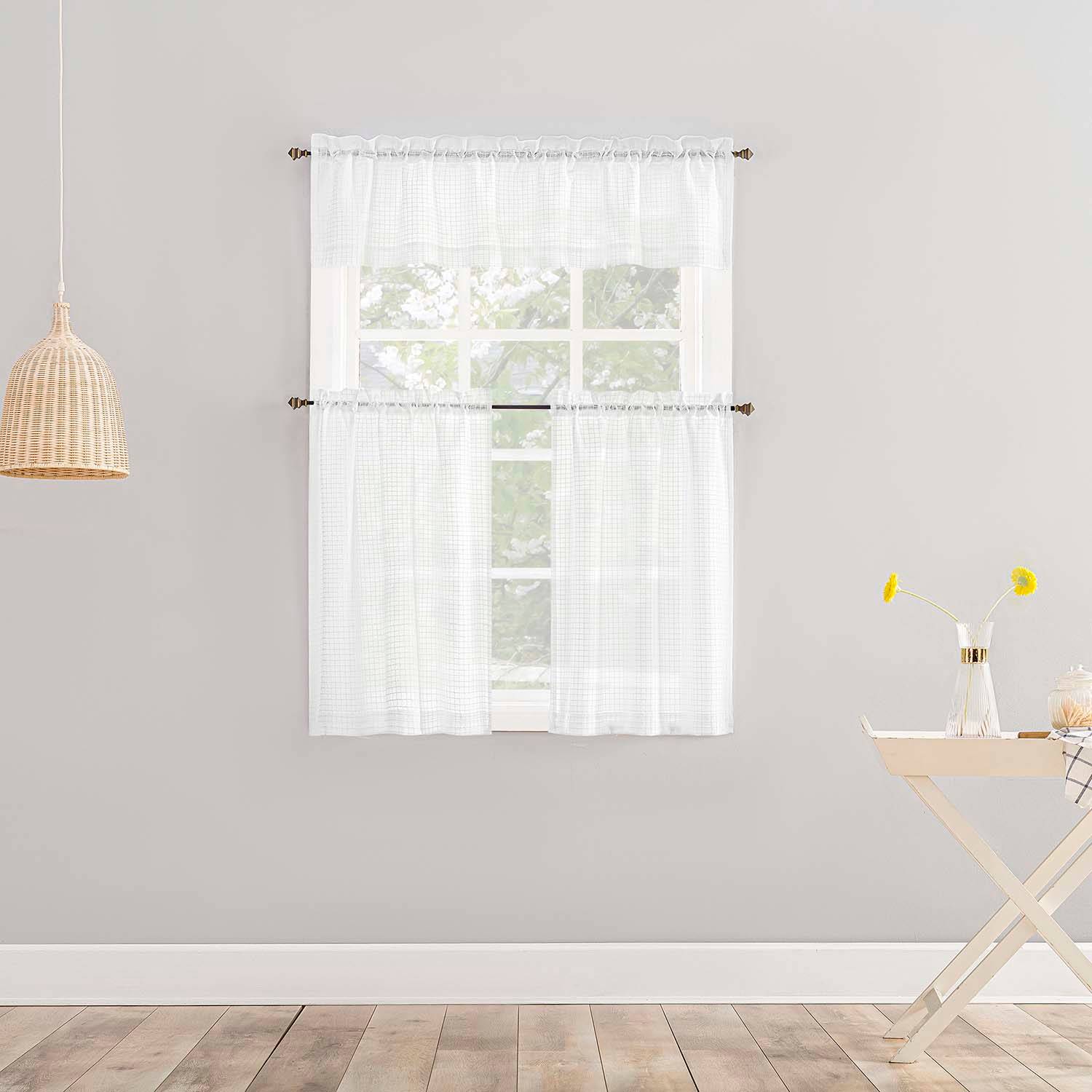Wilton White Small Curtain Valance, 54"
