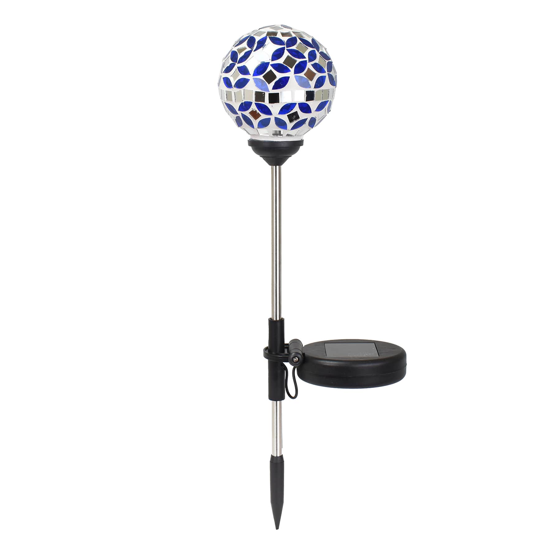 Solar Blue Mosaic Globe Pathway Light