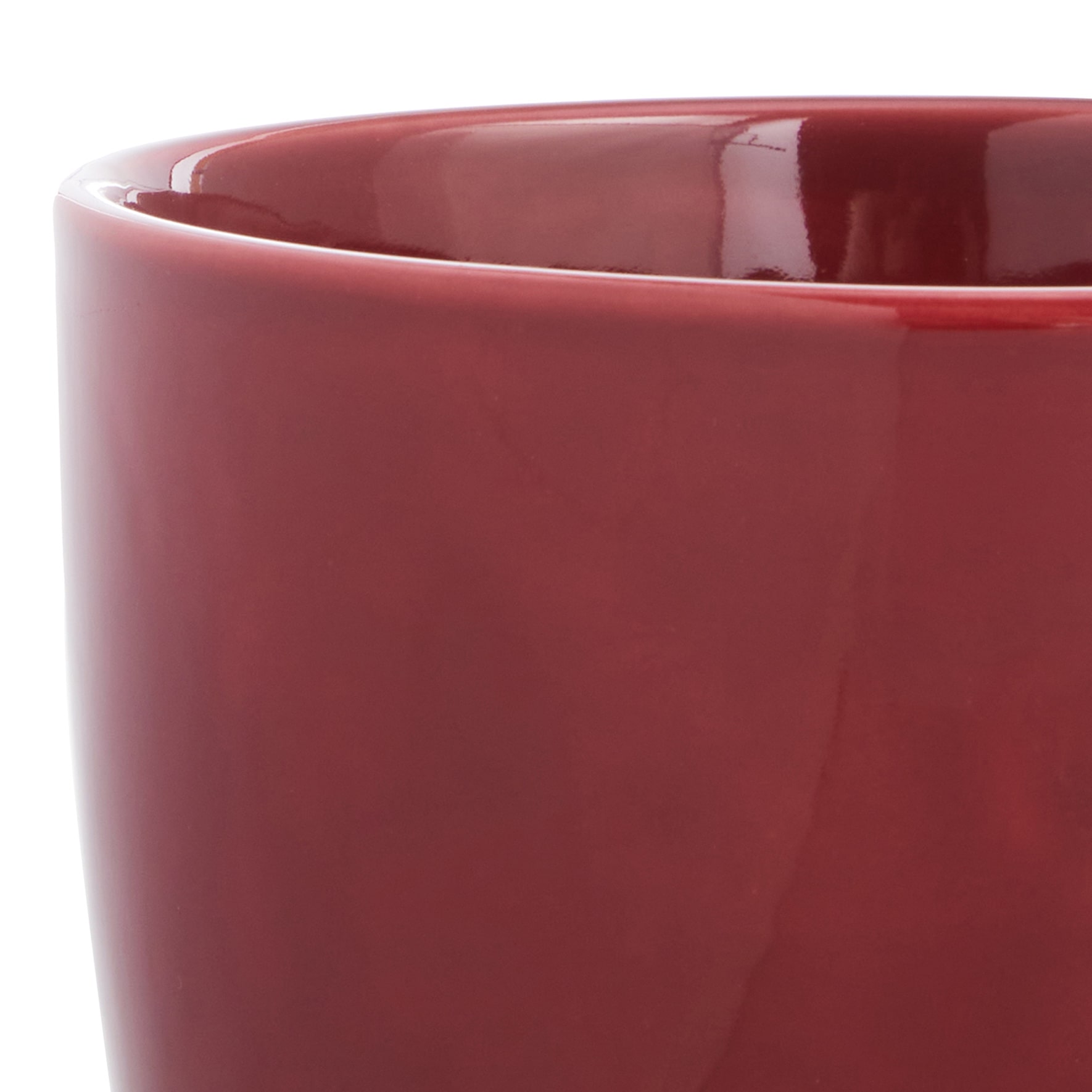 Indoor Elsie Red Stoneware Ceramic Pot, Medium