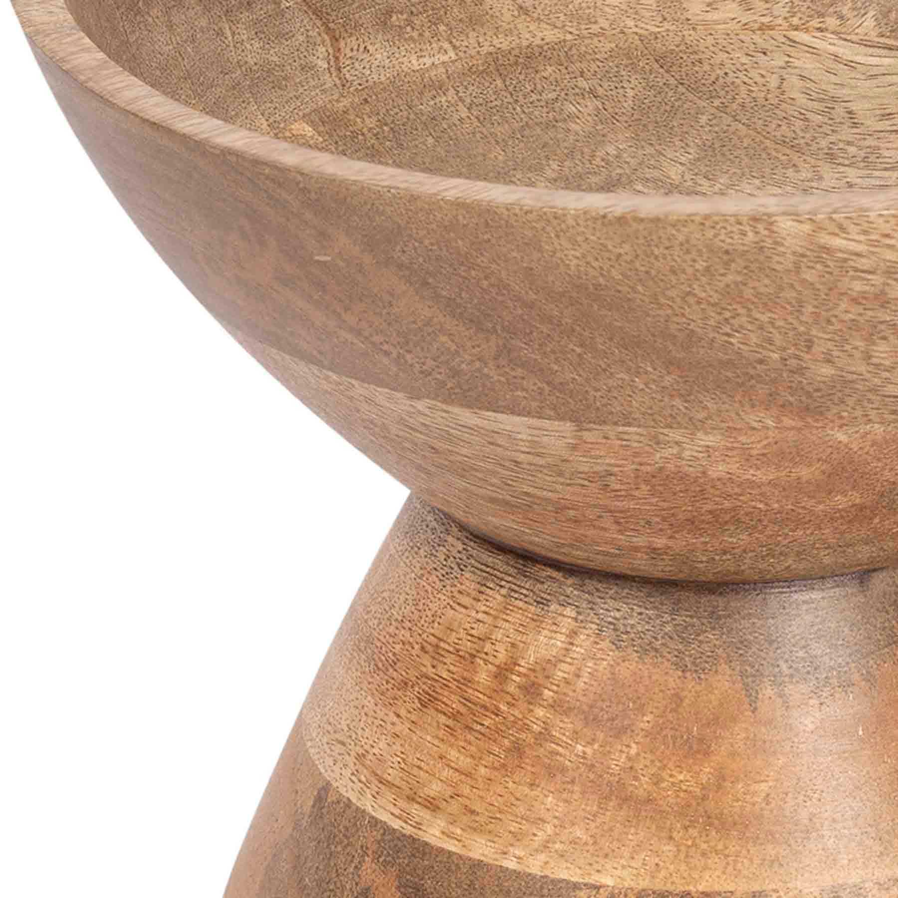 Honeybloom Natural Wood Bowl with Stand, 8"