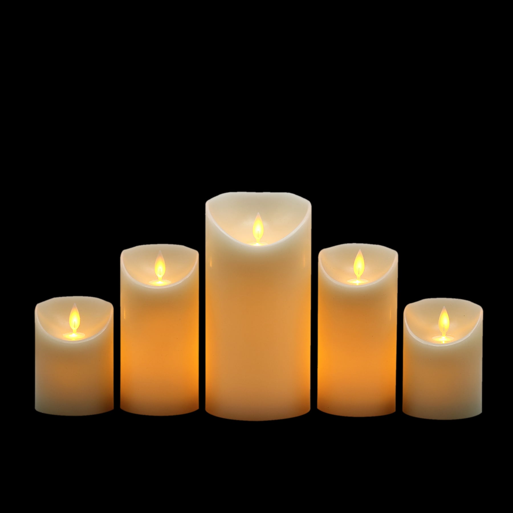 5-Pack Ivory LED Pillar Candles