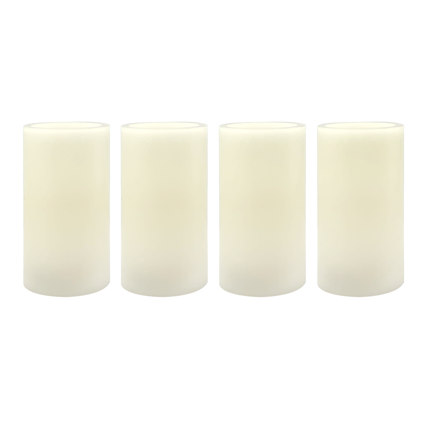 4-Pack Ivory LED Flameless Pillar Candles, 3x6