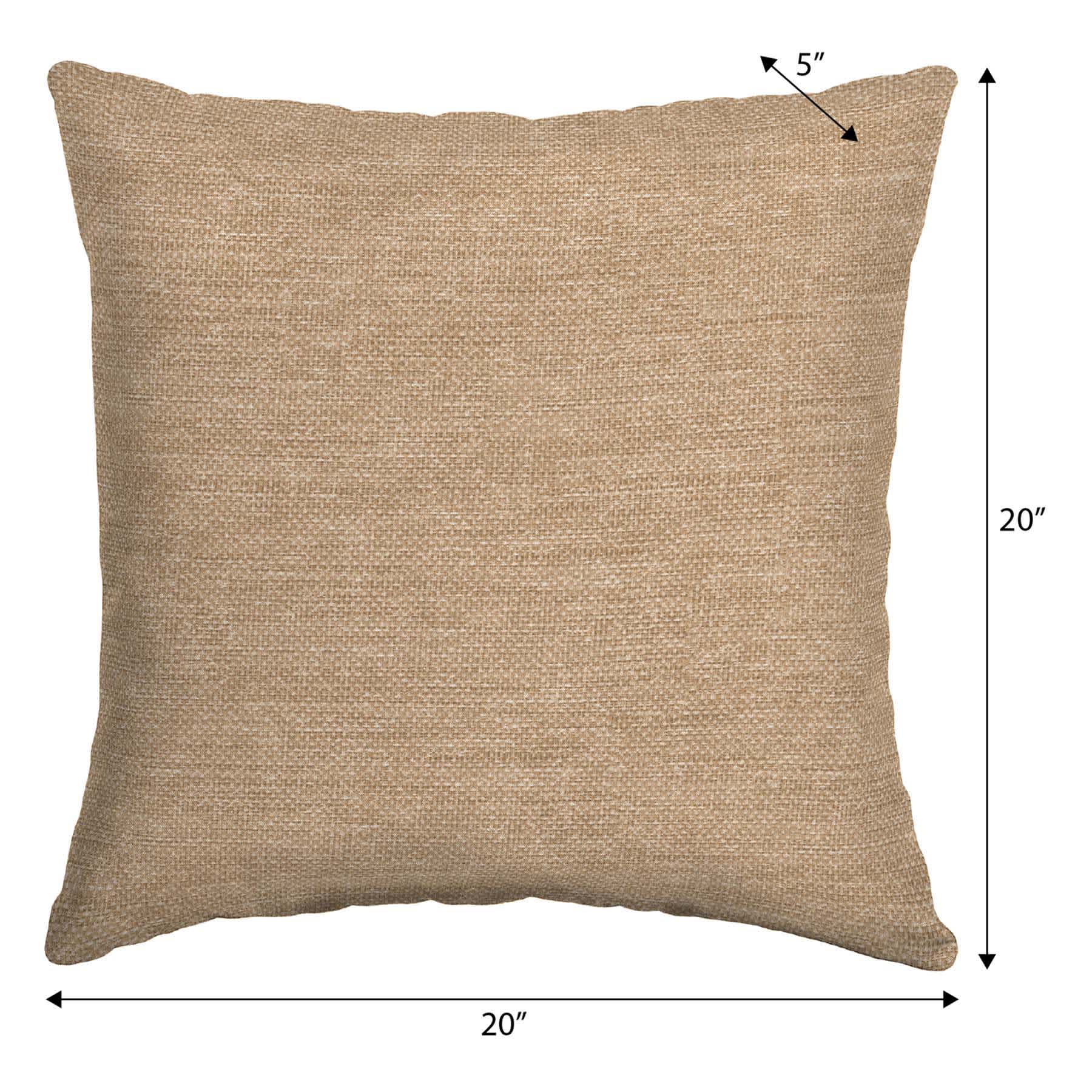 Neutral Tempo Grain Premium Oversized Square Outdoor Throw Pillow, 20"