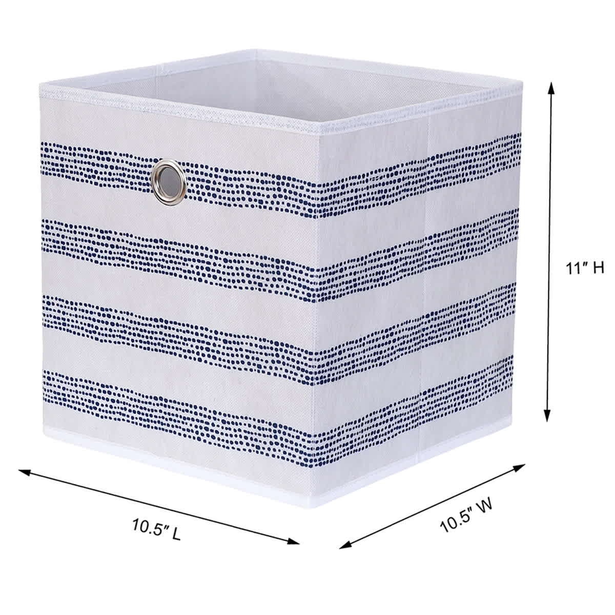 Grey Stripe Square Foldable Fabric Square Bin