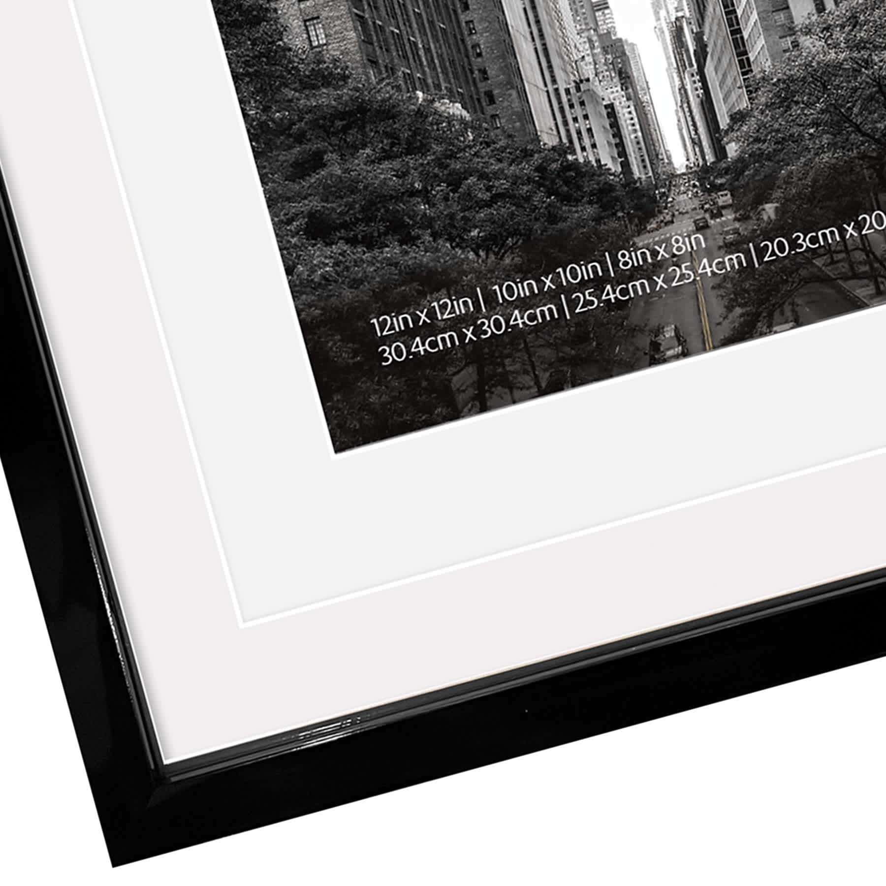 12x12 Black Matted to 10x10 & 8x8 Wall Frame