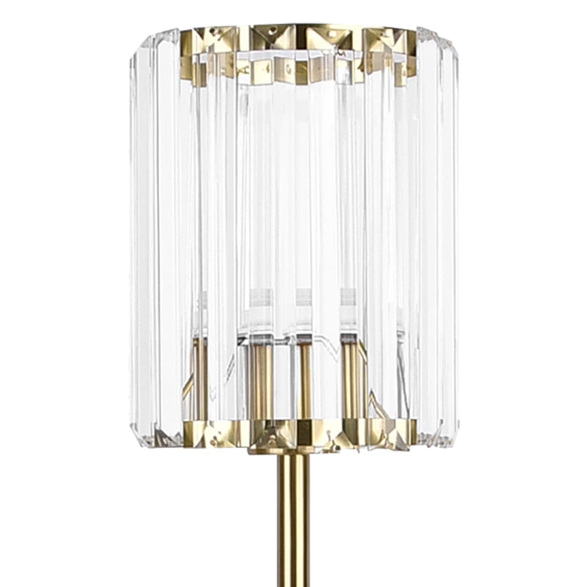 Providence Brushed Brass Small Table Lamp with Crystal Shade, 19"