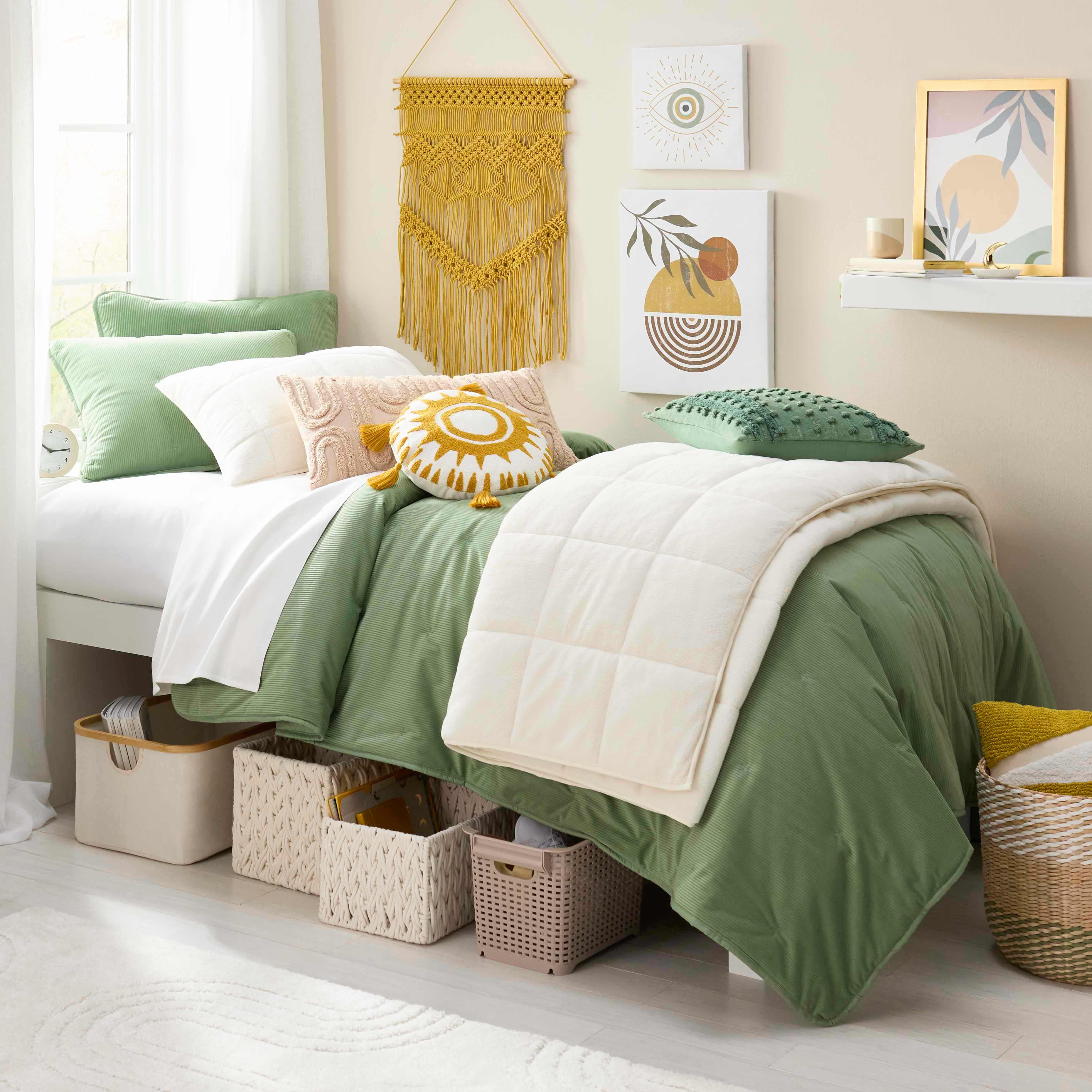 2-Piece Neutral Sherpa Quilt Set, Twin/Twin XL