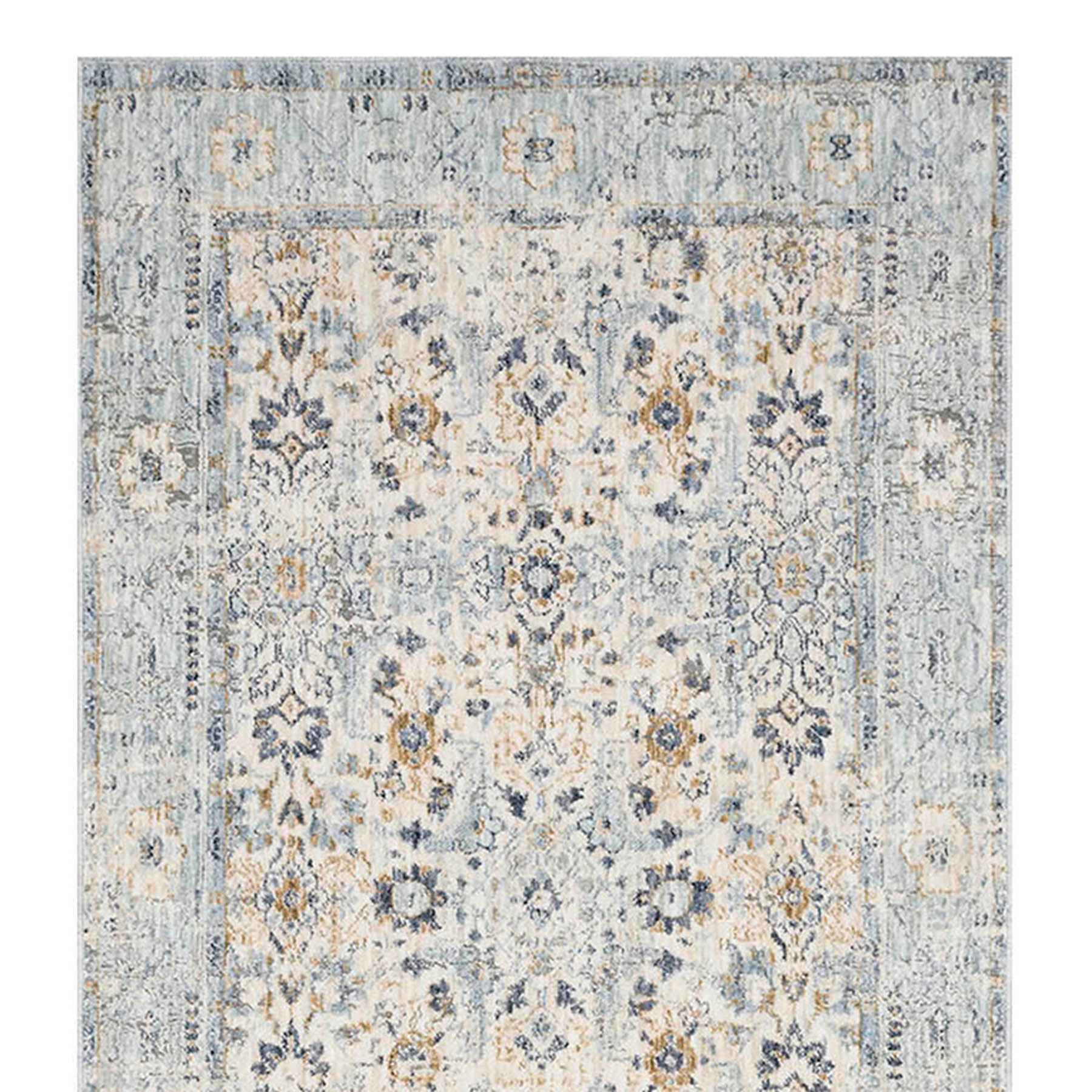 (A437) Honeybloom Penelope Distressed Look Grey Runner, 2x6