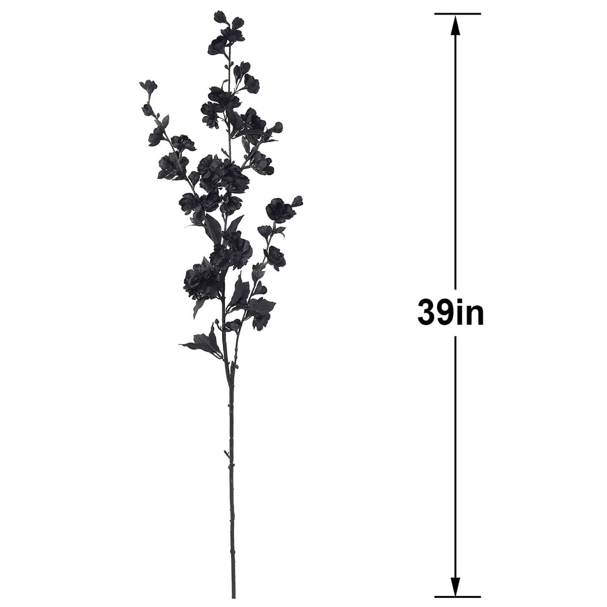 Midnight Shadows Black Blossom Floral Stem, 39"