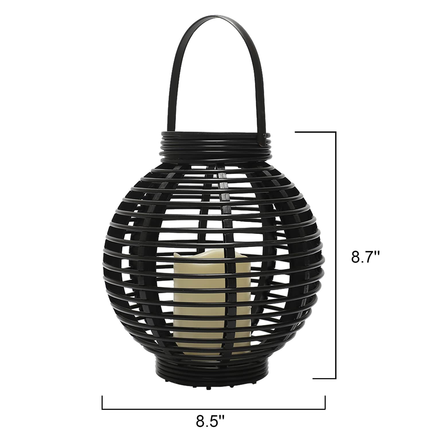 Found & Fable Black LED Outdoor Lantern with Timer, Small