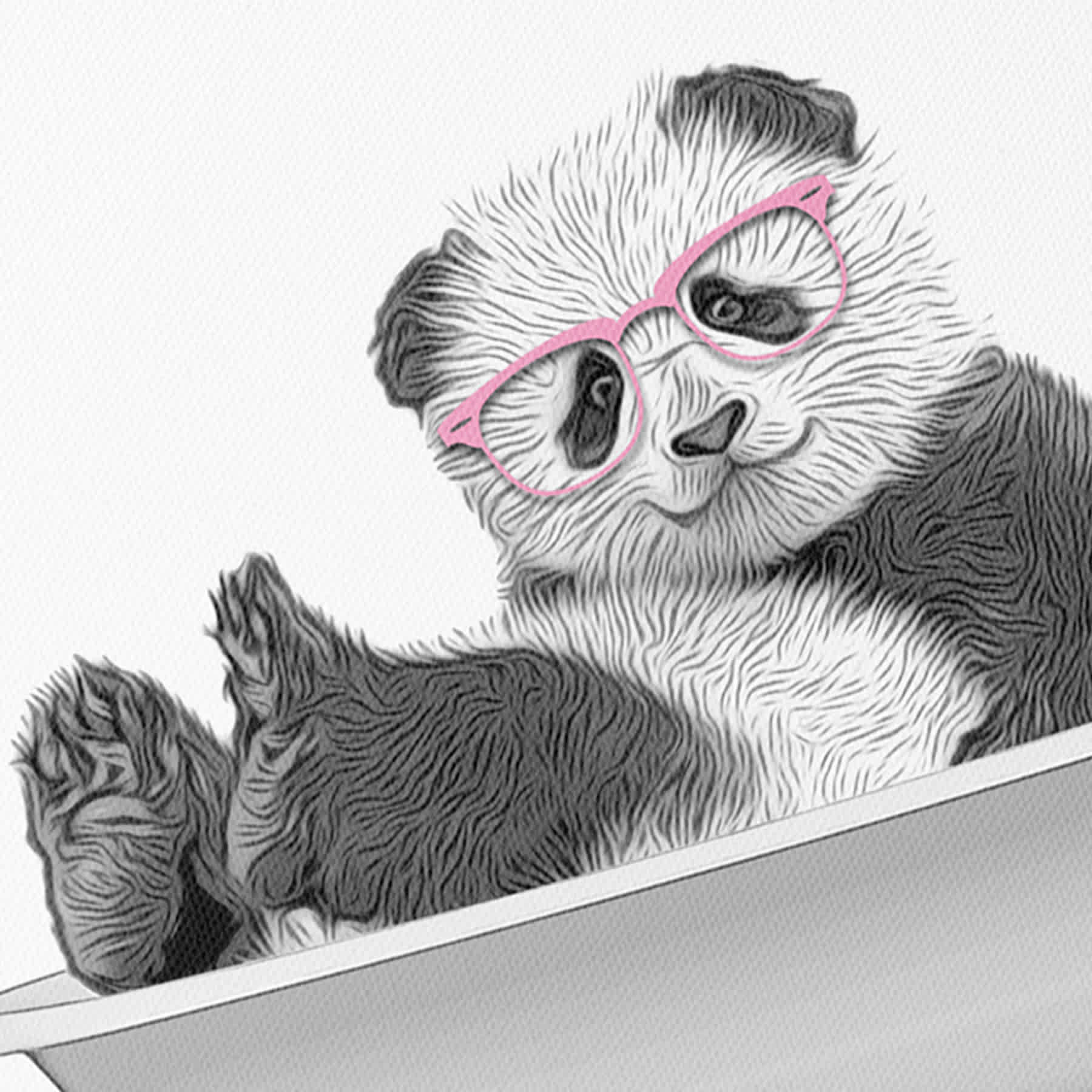 Panda Bathtub Canvas Wall Art, 12x16