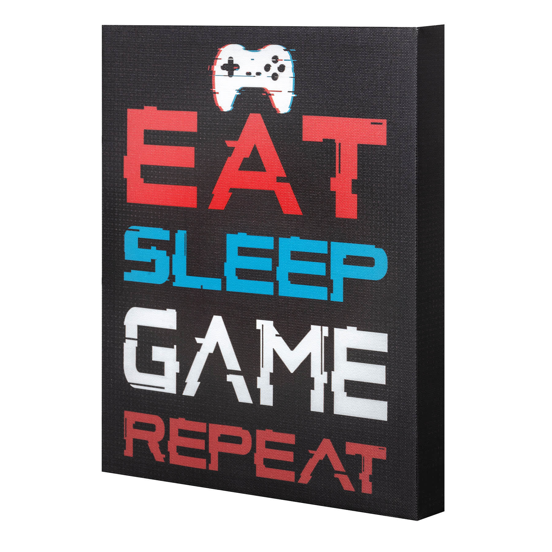 Eat, Sleep, Game Repeat Canvas Wall Art, 10x12