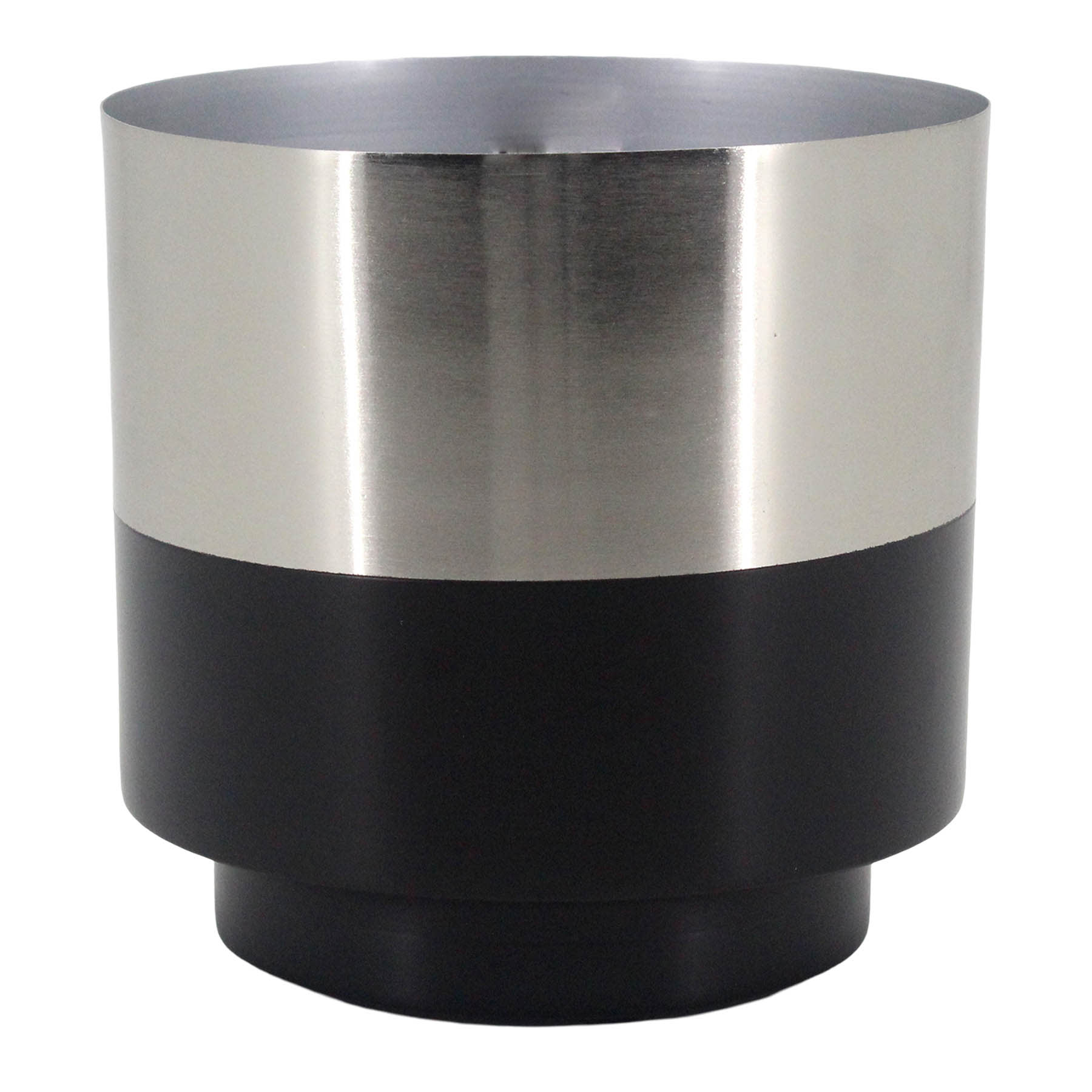 Silver Black Metal Outdoor Planter, Small