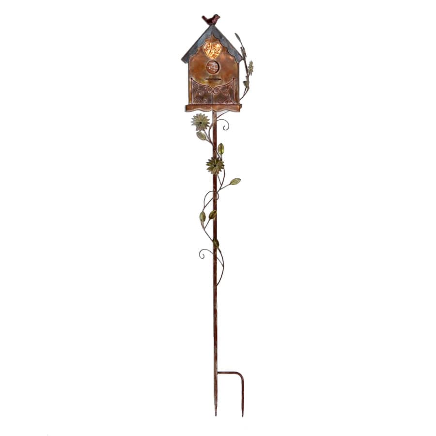 Metal Bird House Yard Stake, 57"