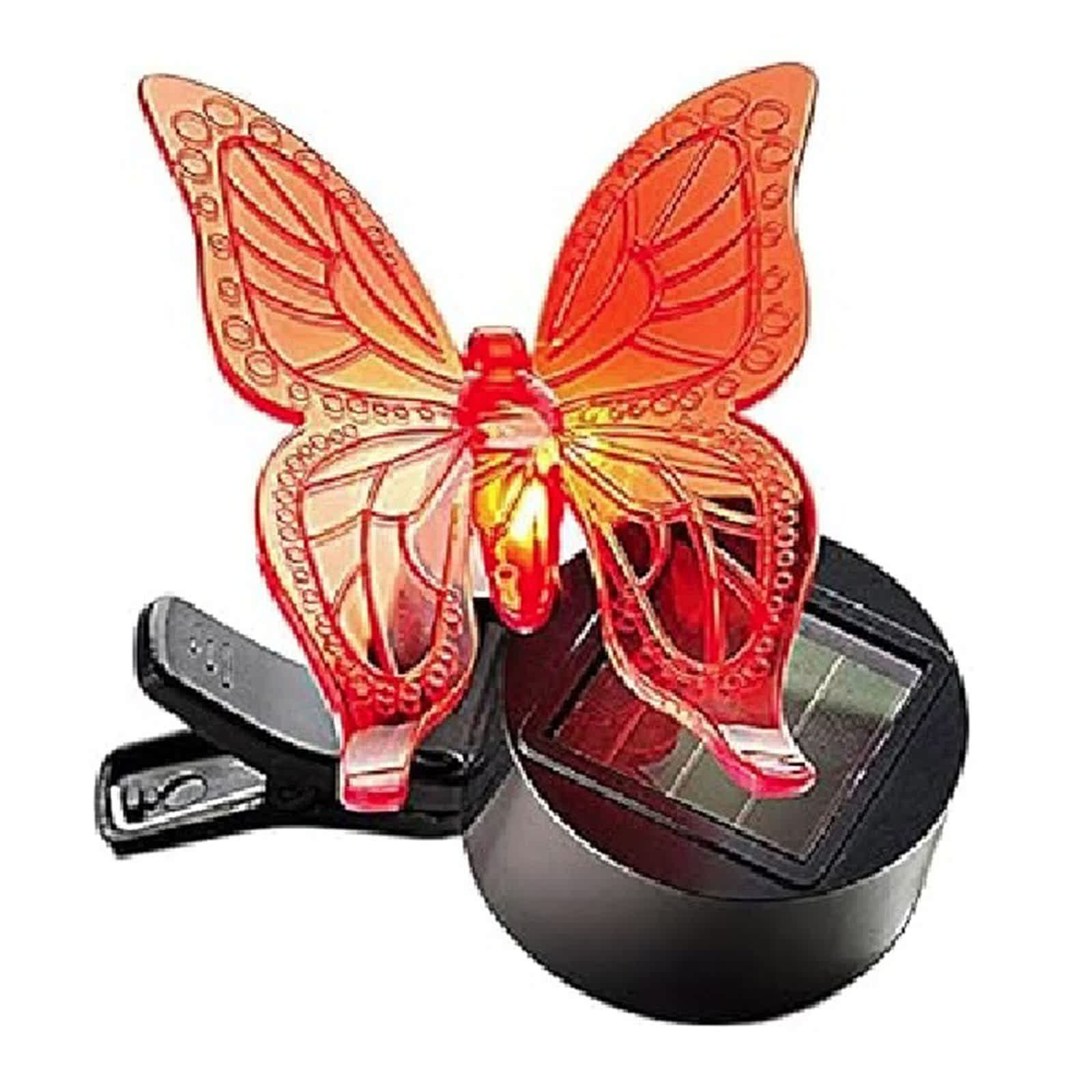 Red Butterfly Solar Outdoor Clip, 3"
