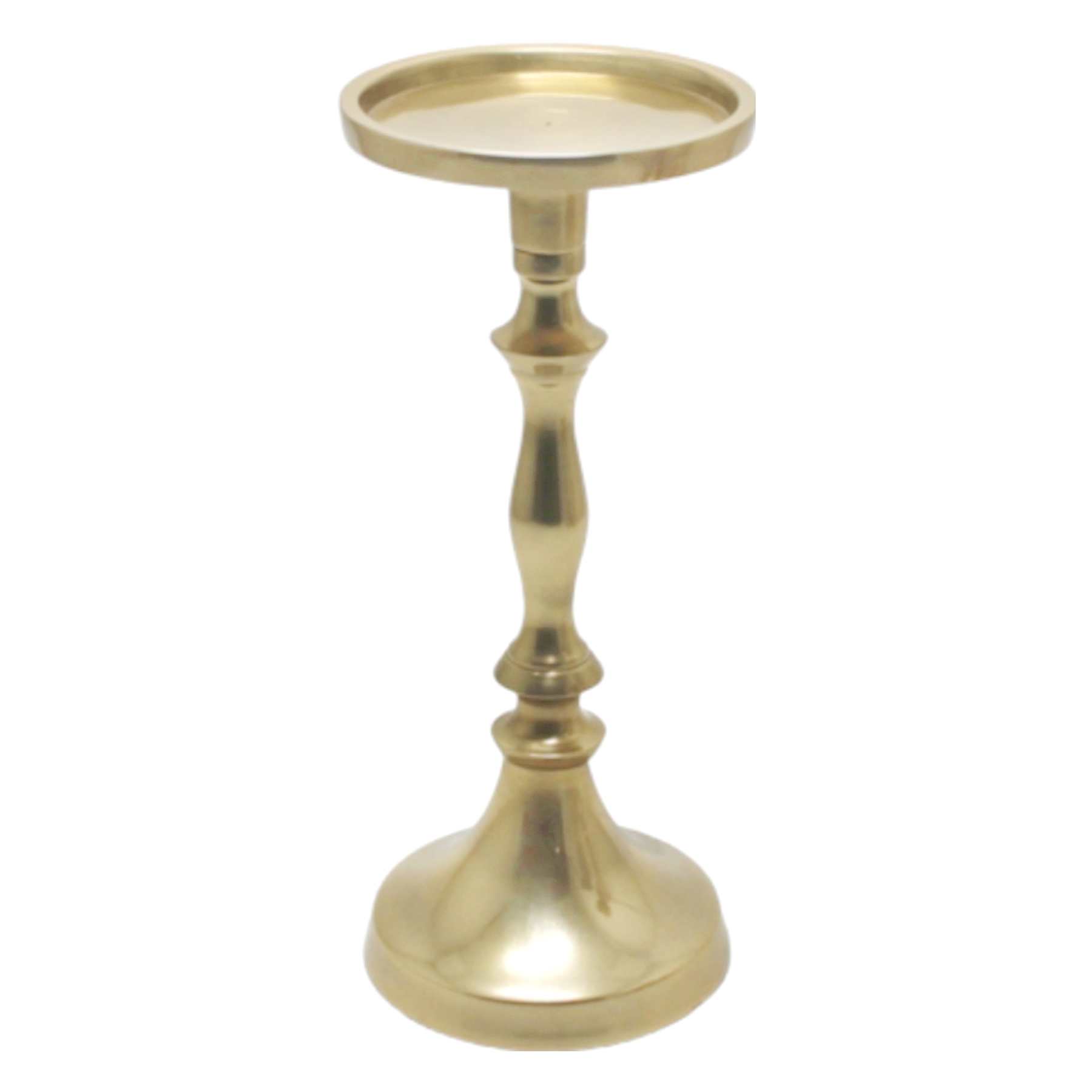 Gold Pillar Candle Holder, 8.3"